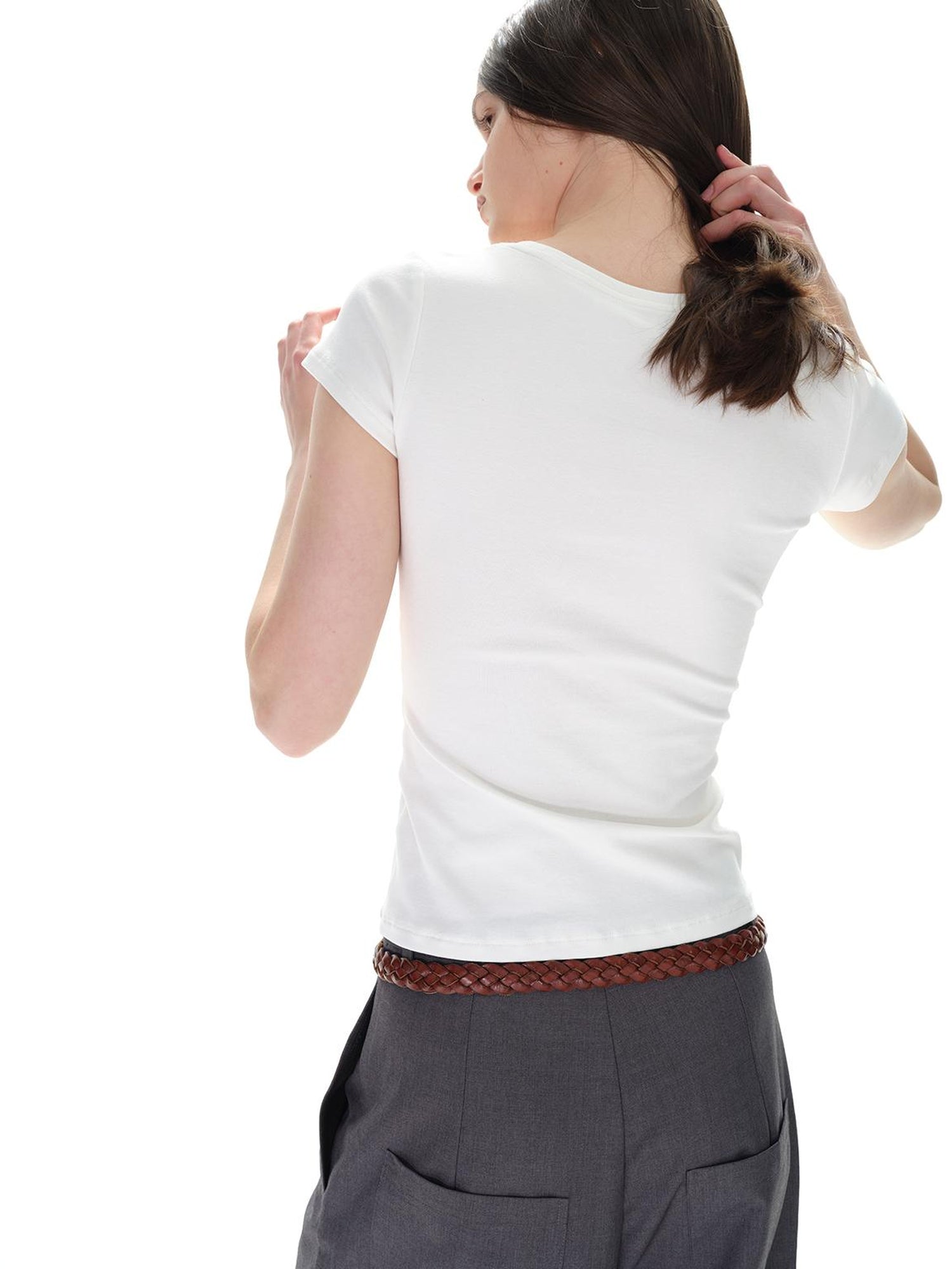 Northbutsouth U Neck Elastic Slim Fit Tee