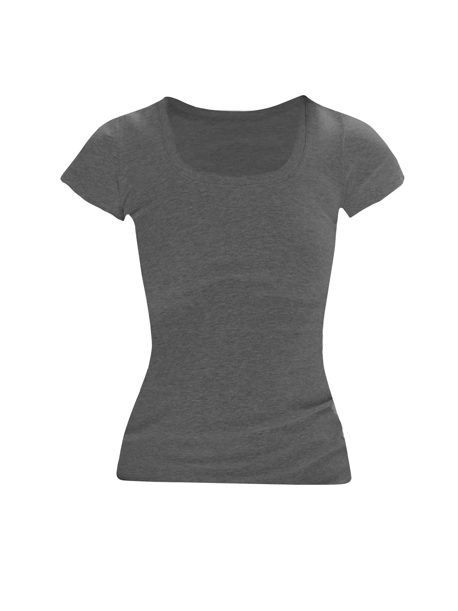 U Neck Elastic Slim Fit Tee