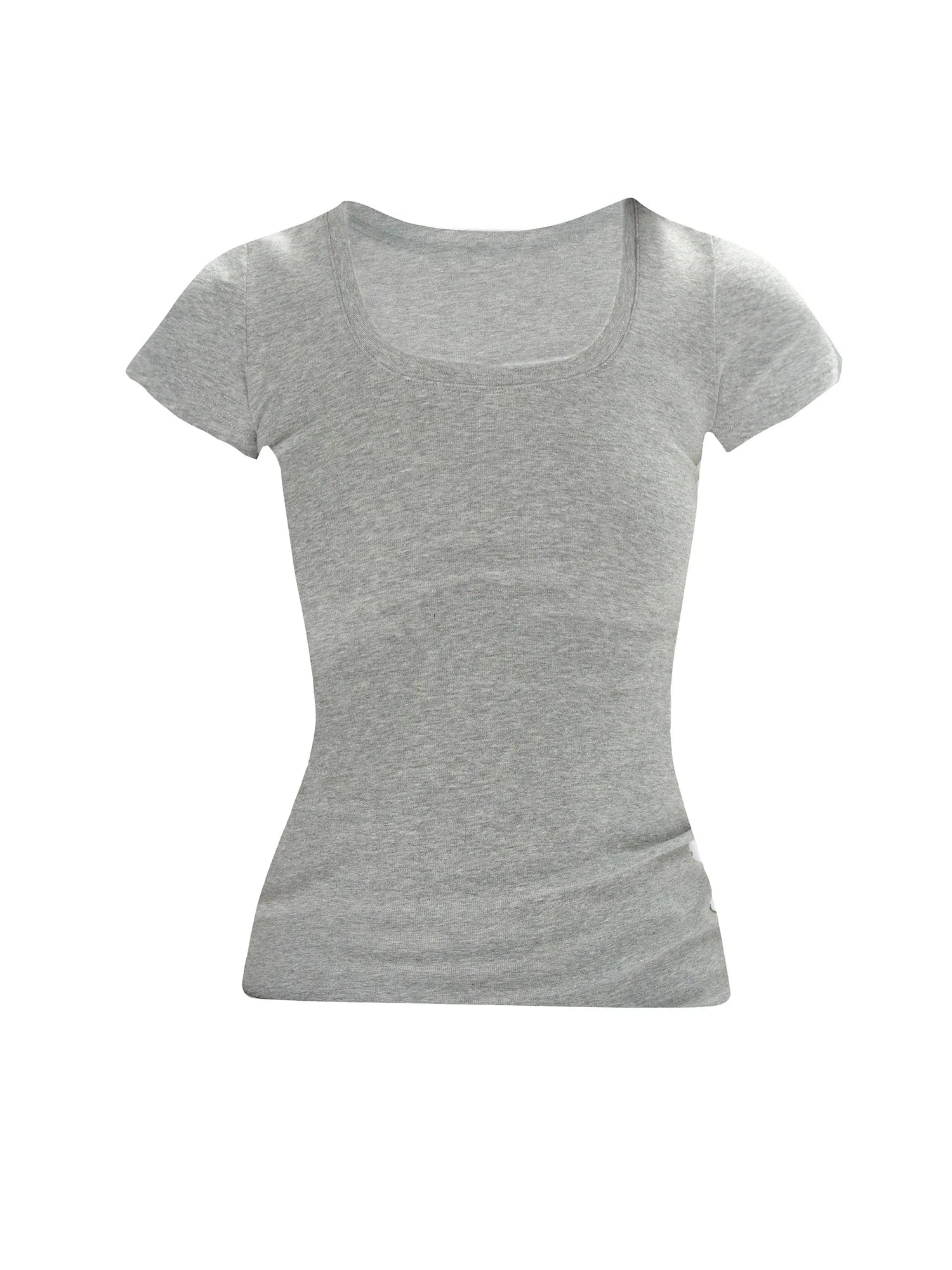U Neck Elastic Slim Fit Tee