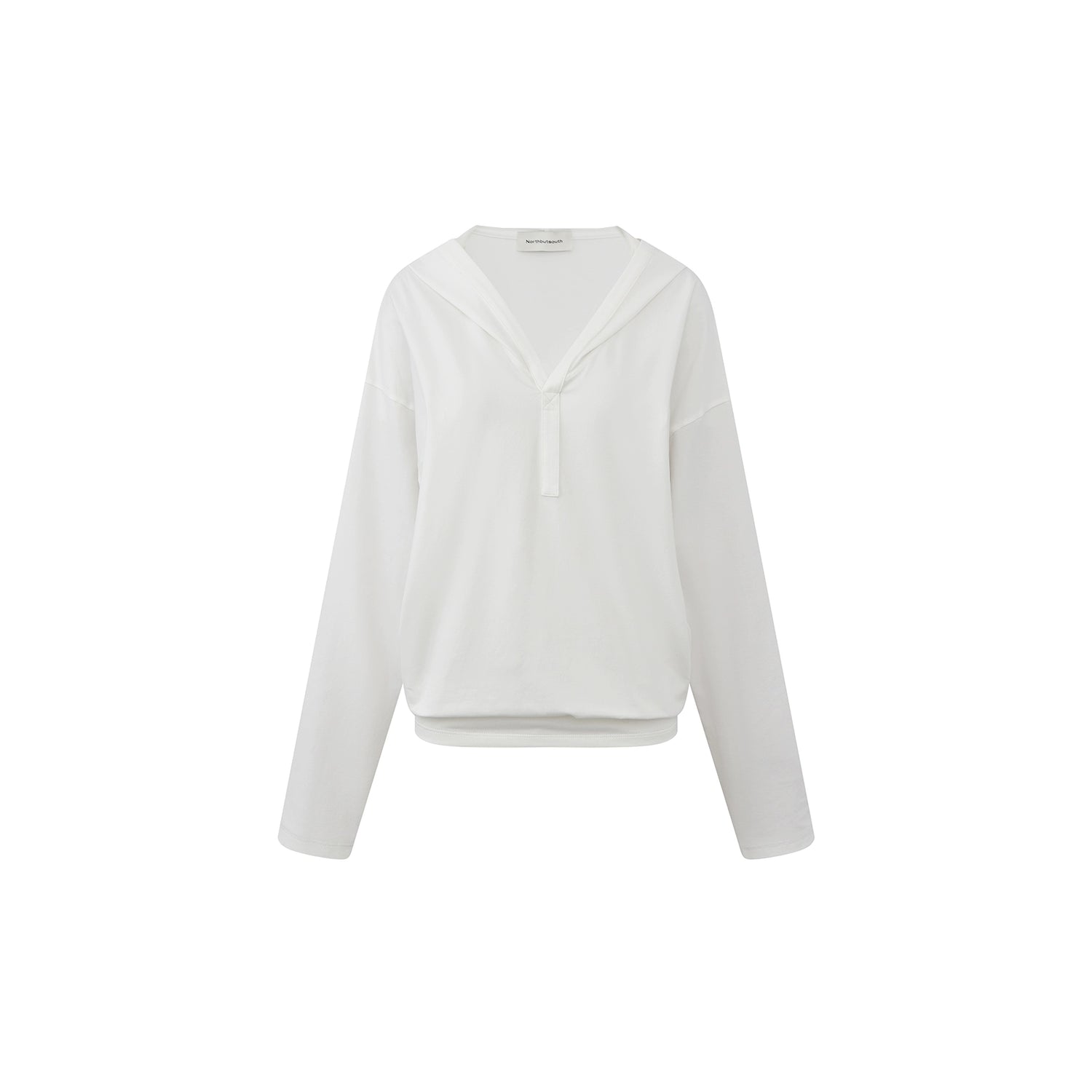 Northbutsouth V-Neck Hooded Loose Knit Top MISSTT