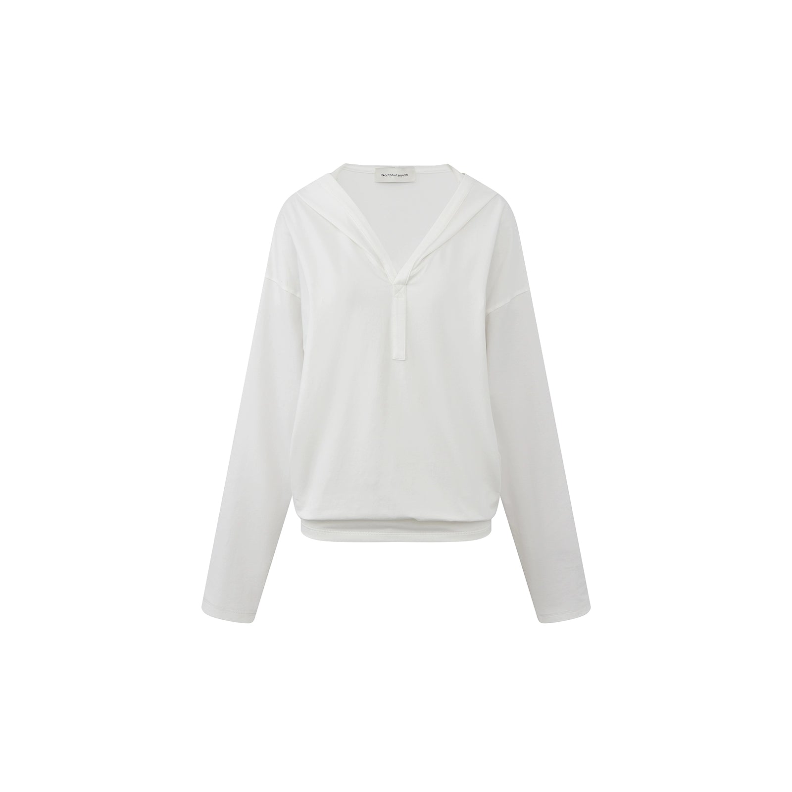 Northbutsouth V-Neck Hooded Loose Knit Top MISSTT