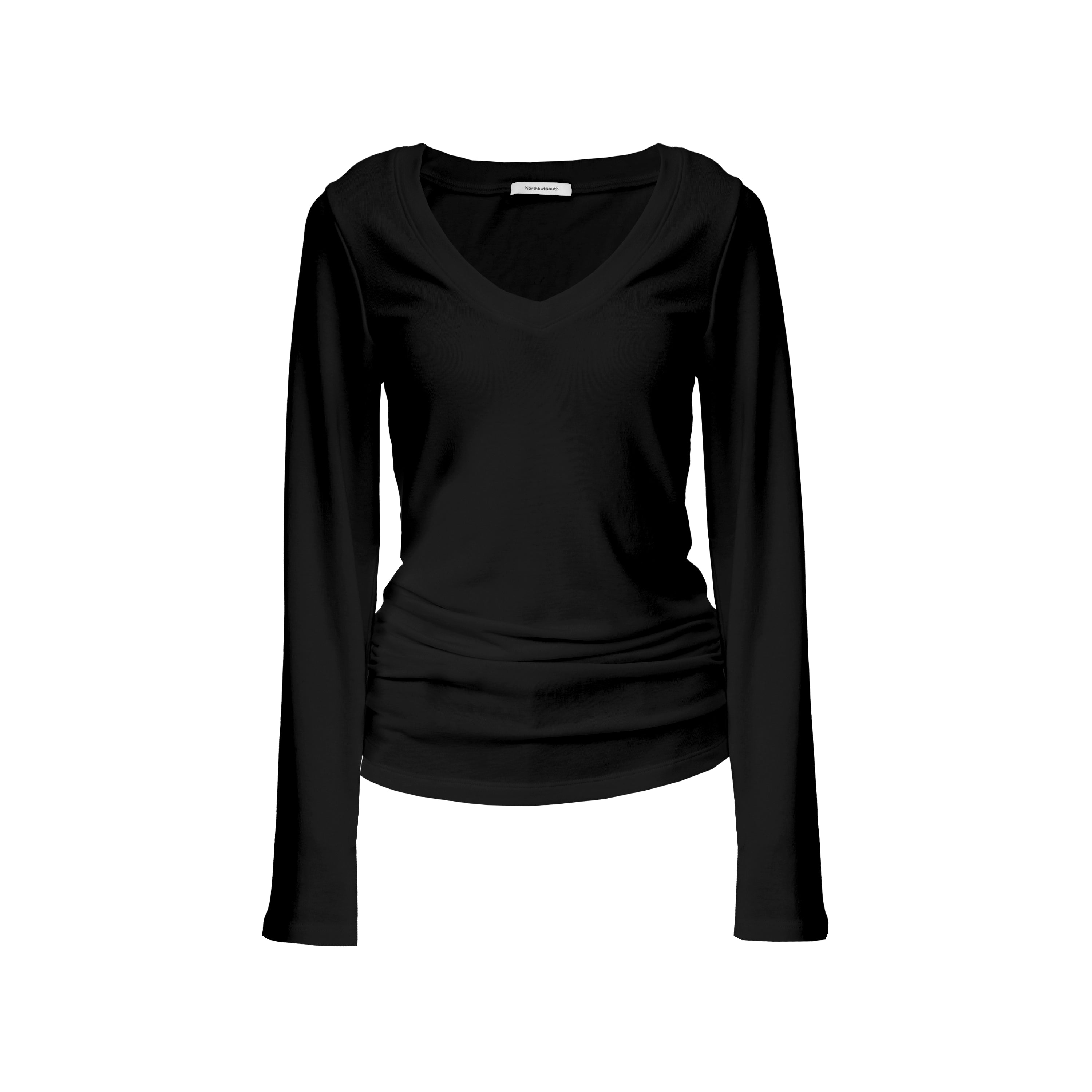 Northbutsouth V-Neck Tencel Wool Slim-Fit Long Sleeve Stacked Tee MISSTT