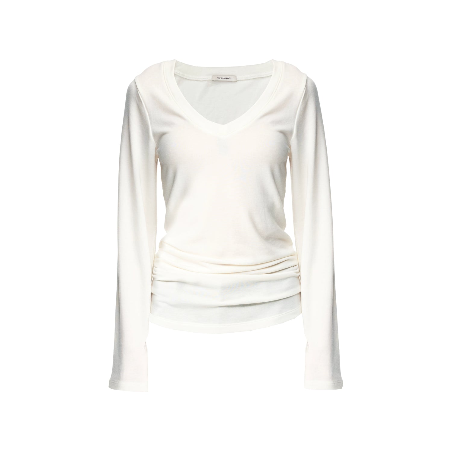 Northbutsouth V-Neck Tencel Wool Slim-Fit Long Sleeve Stacked Tee MISSTT