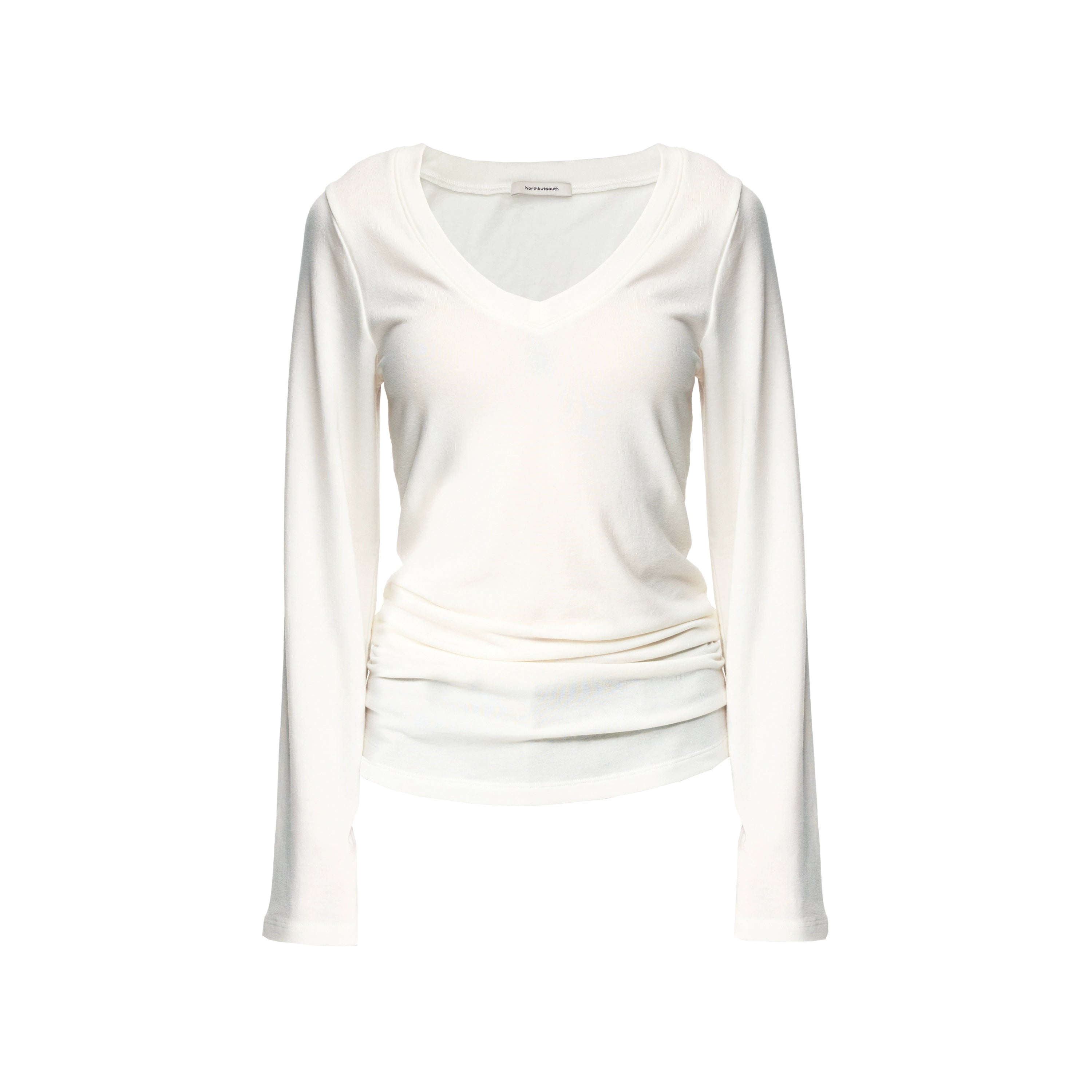 Northbutsouth V-Neck Tencel Wool Slim-Fit Long Sleeve Stacked Tee MISSTT