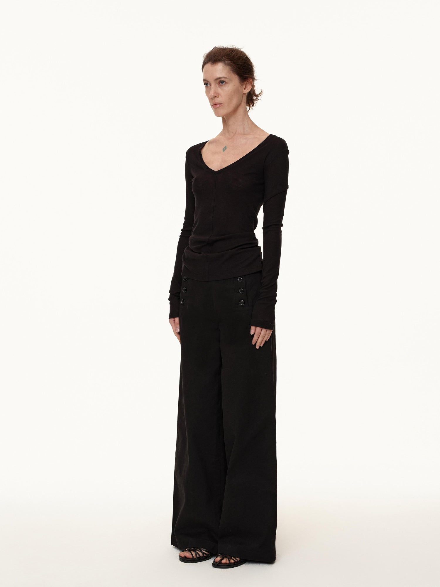 Northbutsouth V-Neck Tencel Wool Stretch Long Sleeve Base Layer