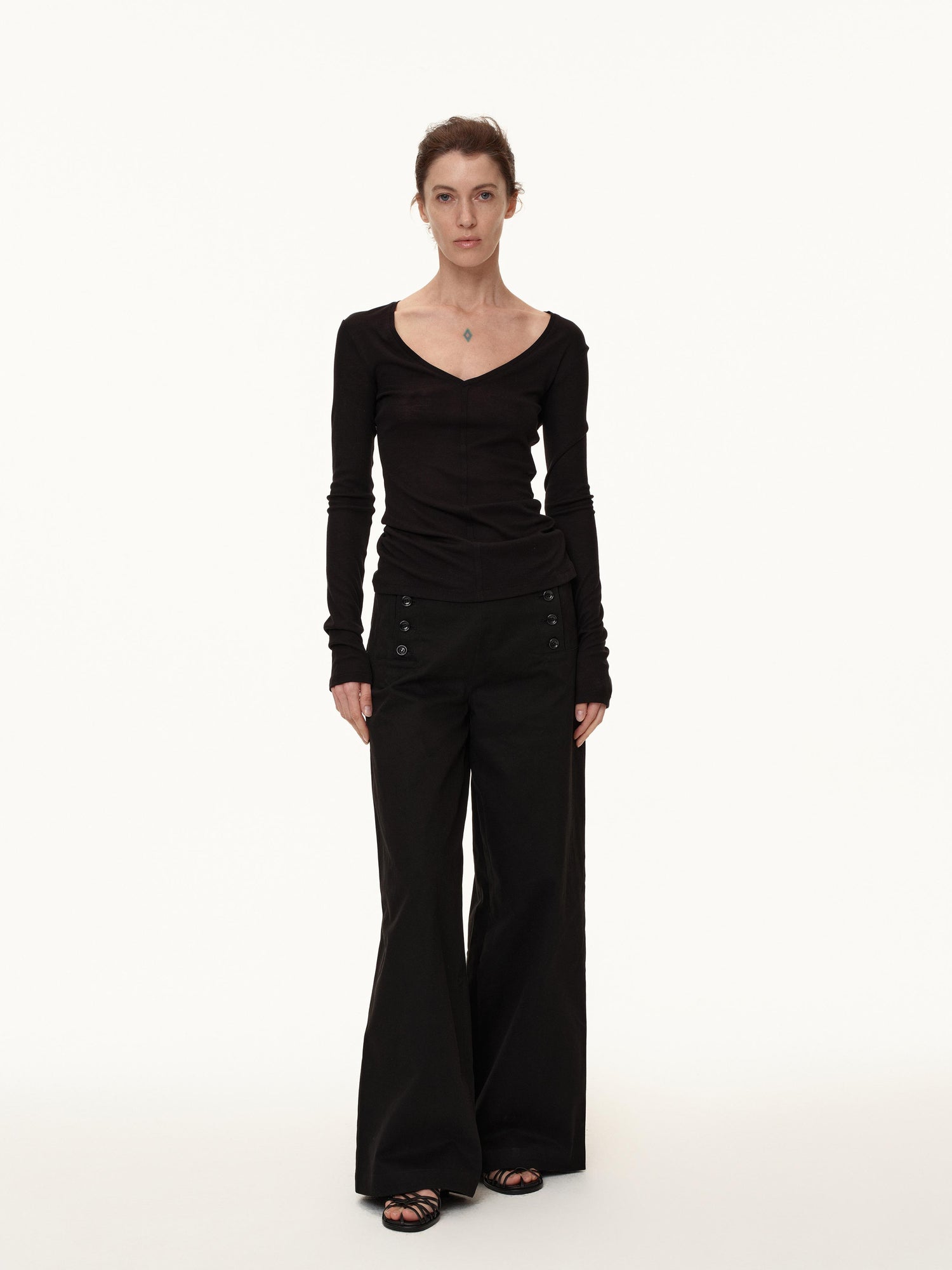 Northbutsouth V-Neck Tencel Wool Stretch Long Sleeve Base Layer