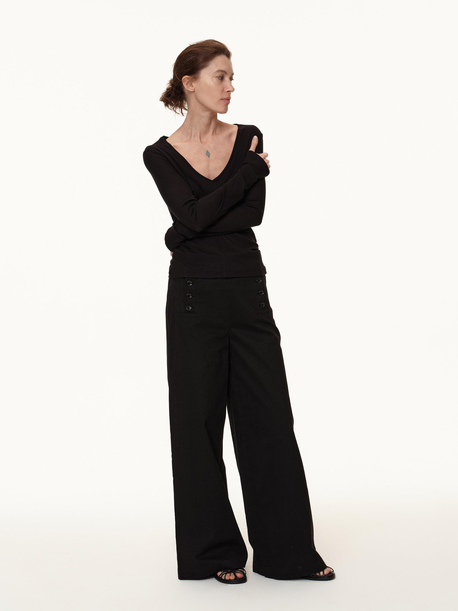 Northbutsouth V-Neck Tencel Wool Stretch Long Sleeve Base Layer