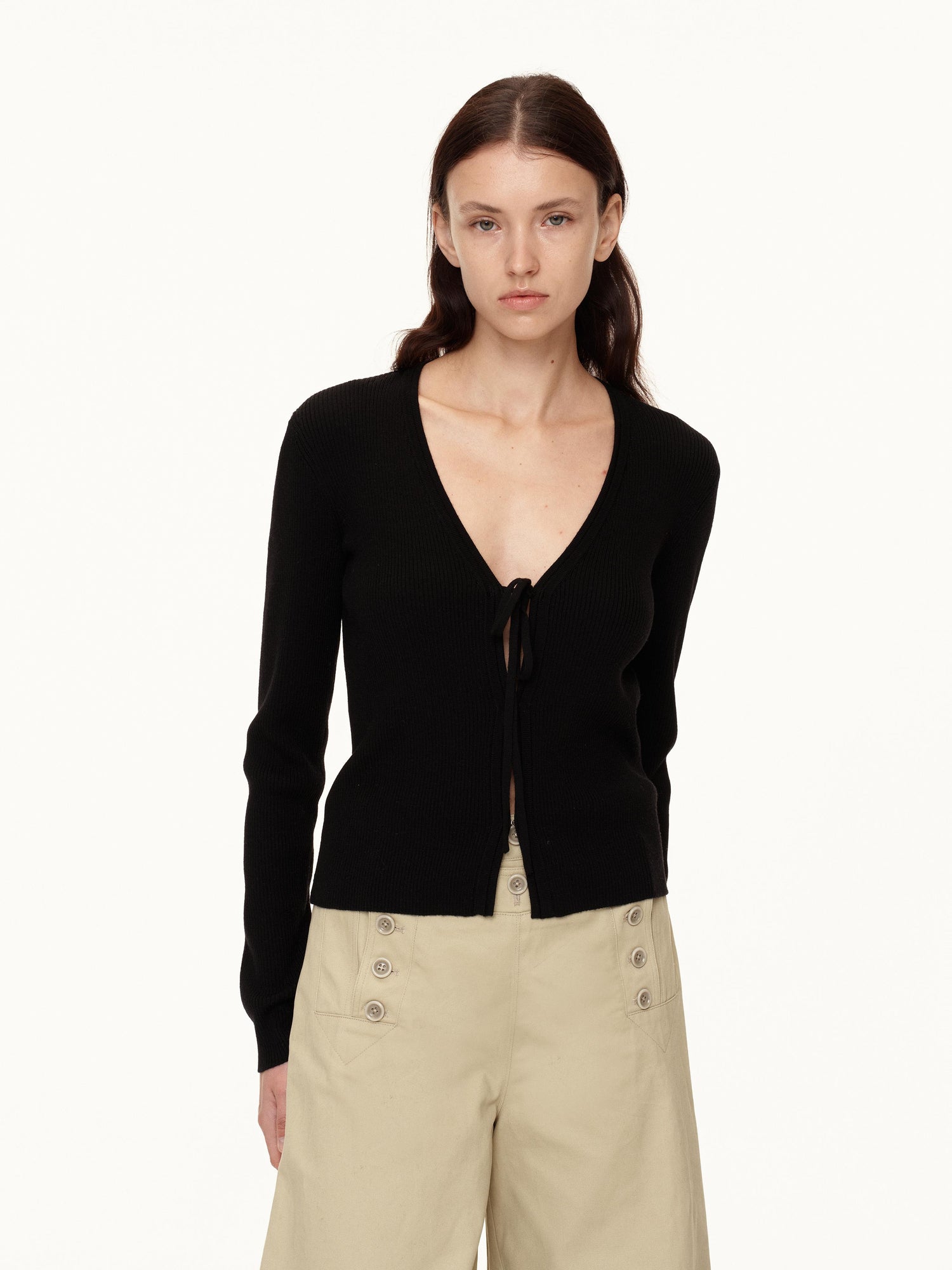 Northbutsouth V-Neck Tied Wool Cardigan