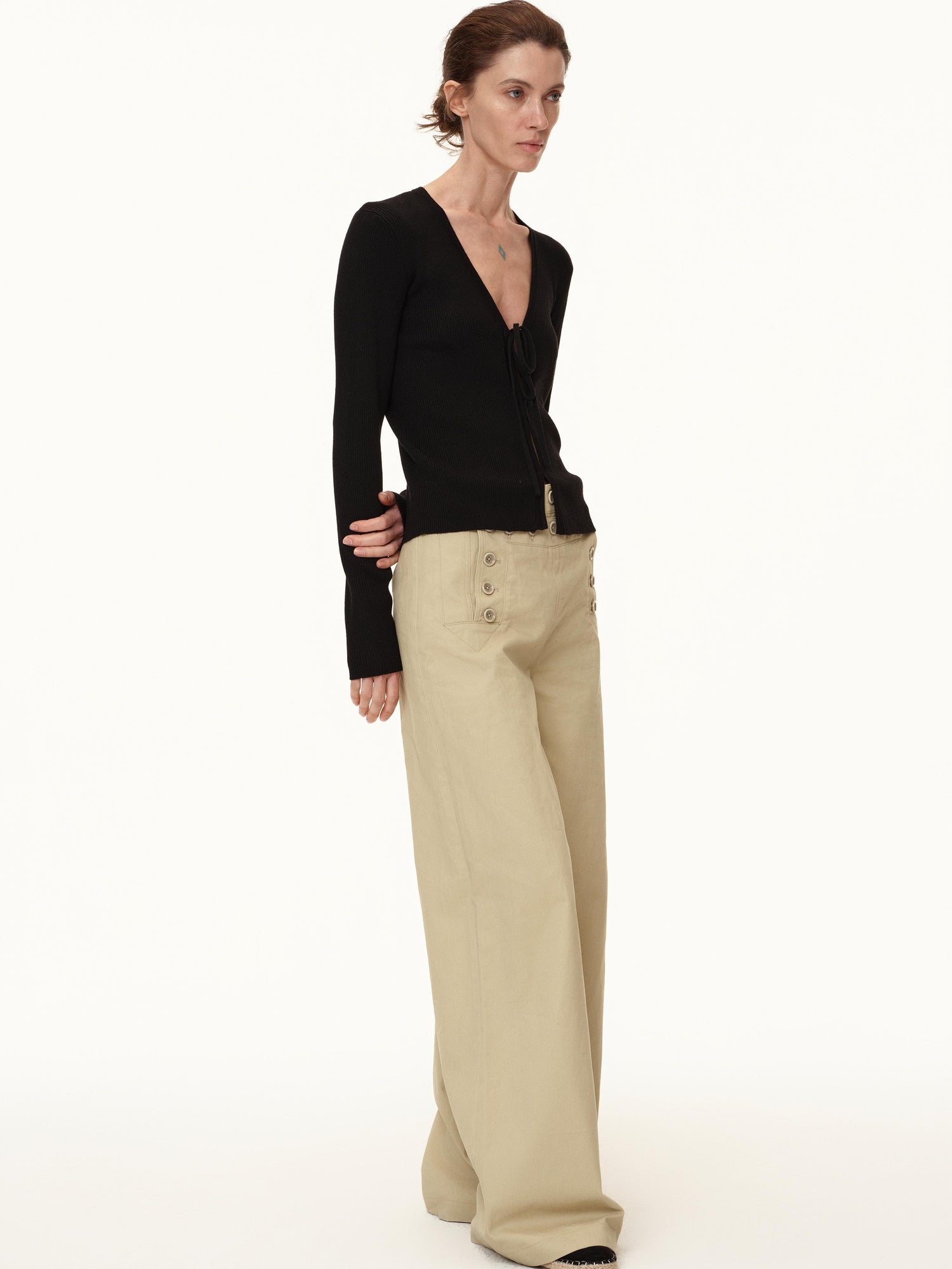 Northbutsouth V-Neck Tied Wool Cardigan