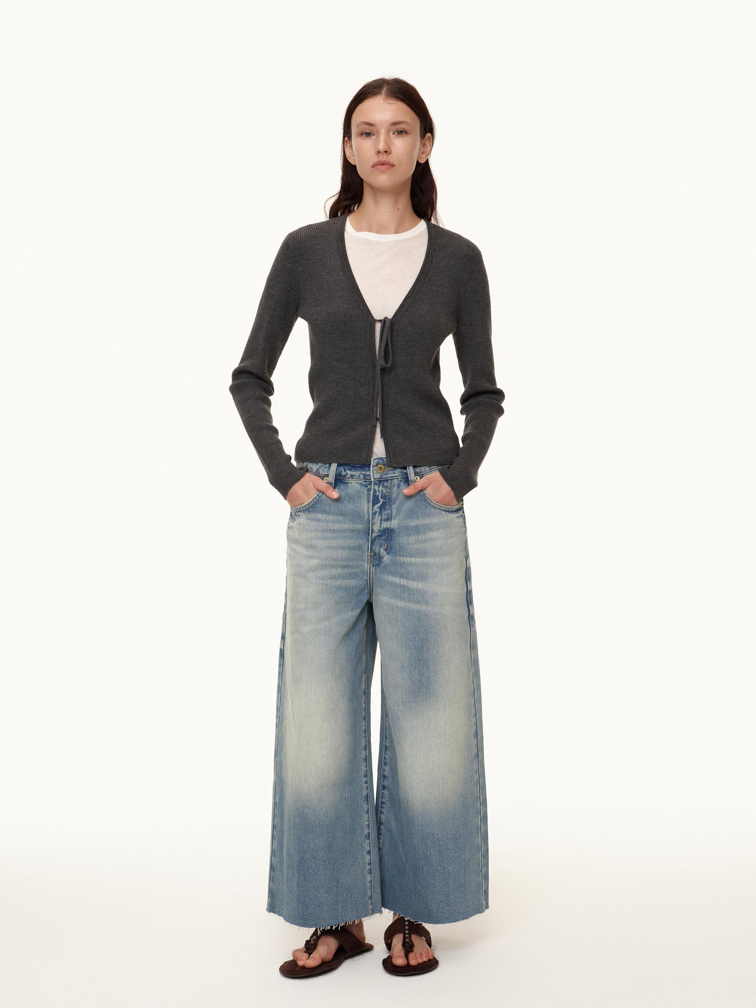 Northbutsouth V-Neck Tied Wool Cardigan