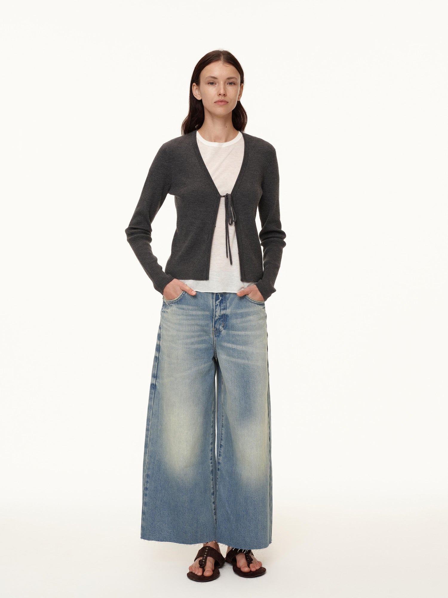 Northbutsouth V-Neck Tied Wool Cardigan