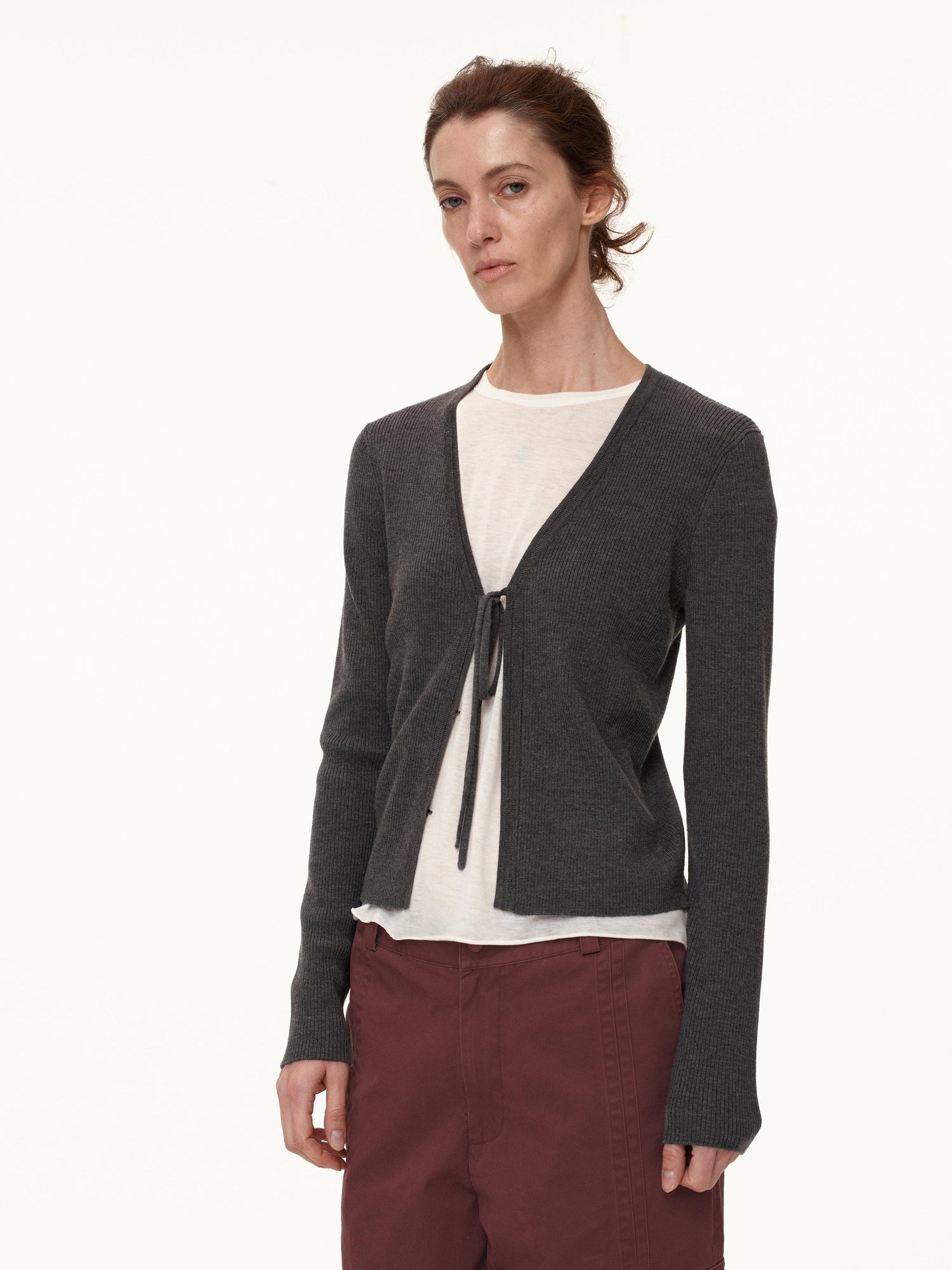 Northbutsouth V-Neck Tied Wool Cardigan