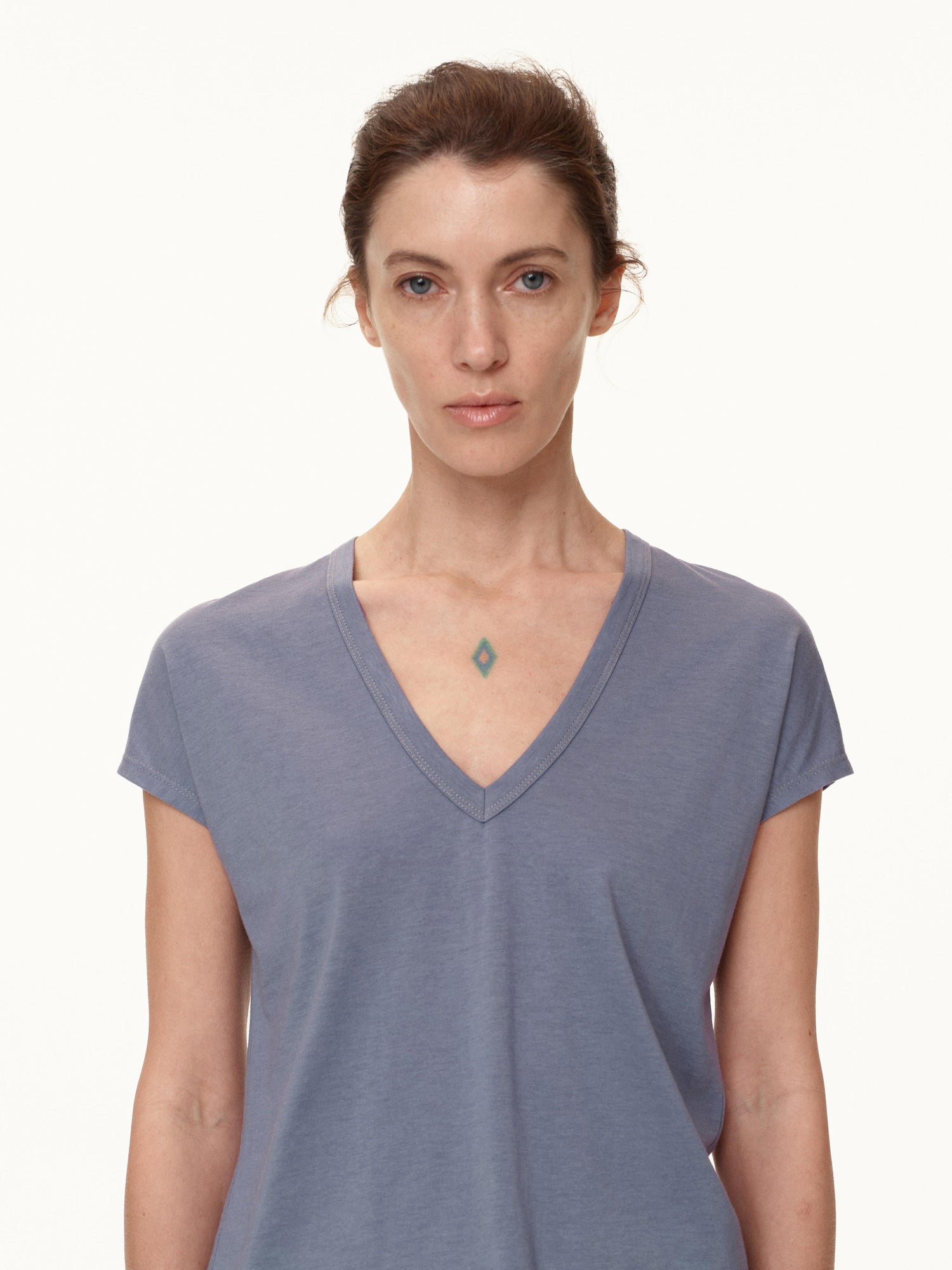 Northbutsouth V-Neck Wool Blend Flutter Sleeve T-Shirt