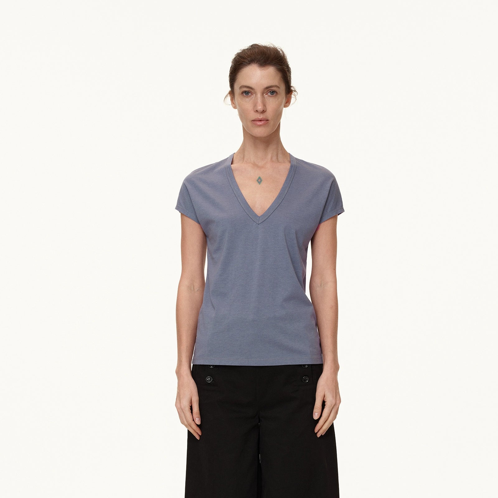 Northbutsouth V-Neck Wool Blend Flutter Sleeve T-Shirt MISSTT