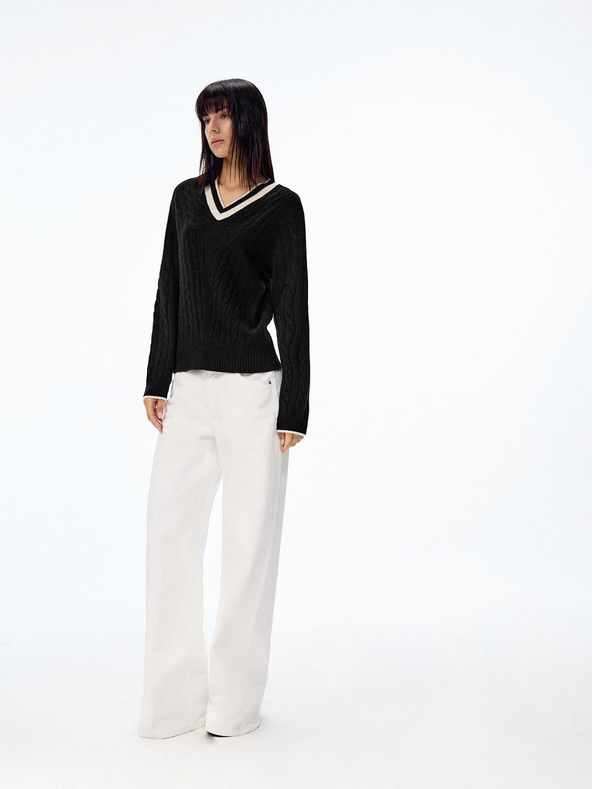 Northbutsouth V-neck Colorblock Loose Women&