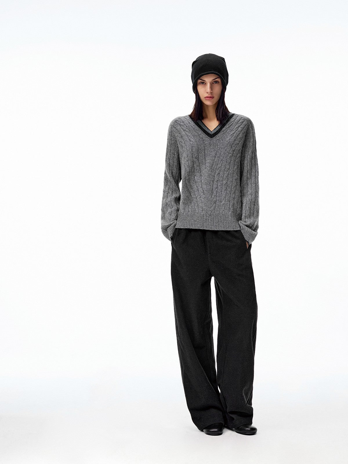 Northbutsouth V-neck Colorblock Loose Women&