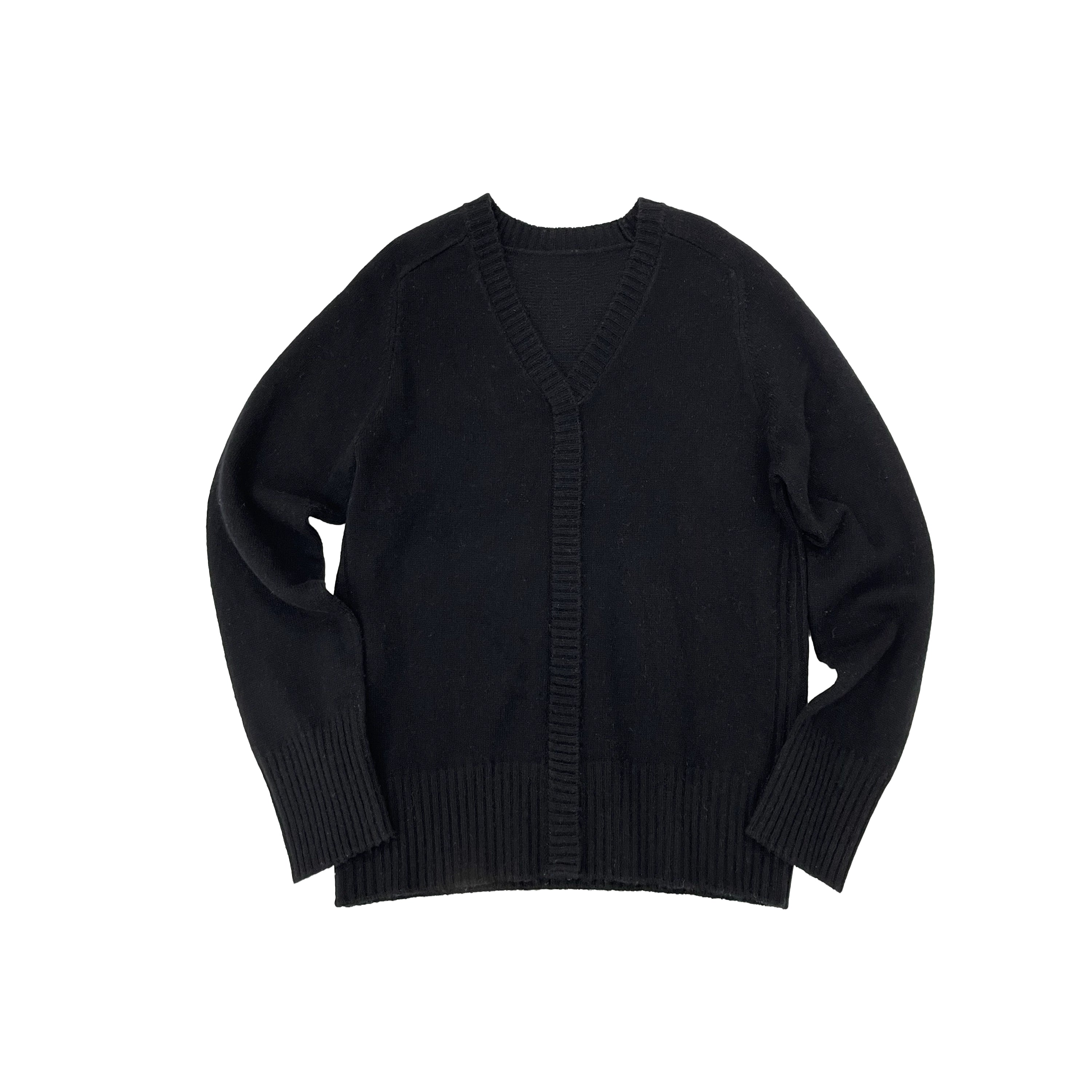 Northbutsouth V-neck Straight Cut Merino Wool Sweater With Placket MISSTT