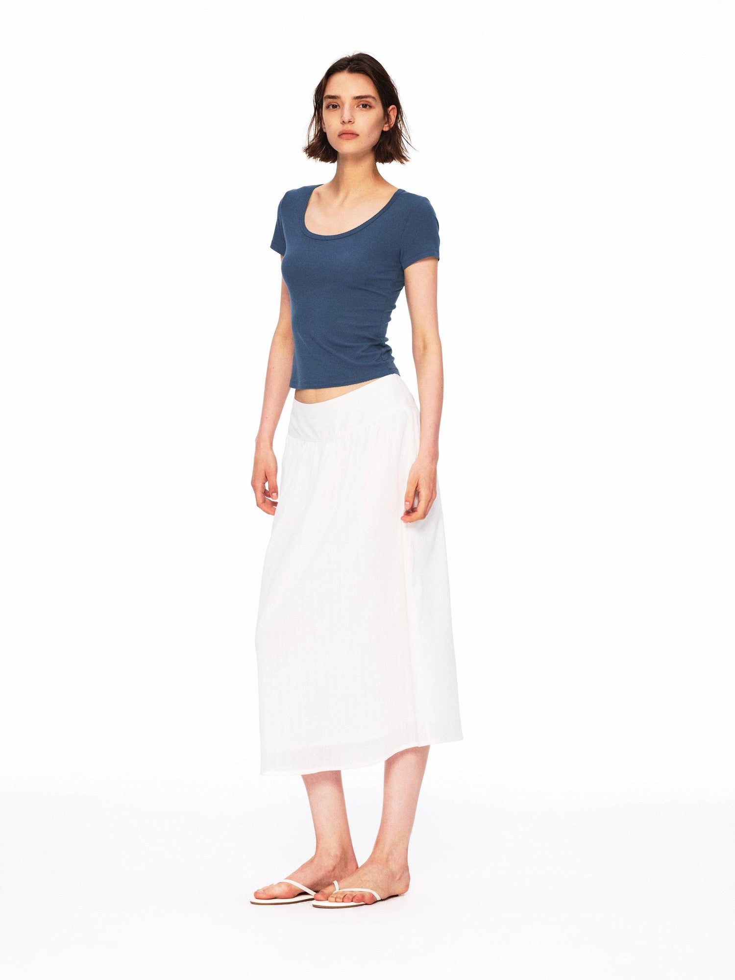 Northbutsouth Vertical Striped Wide Banded Low Waist Flared Women&