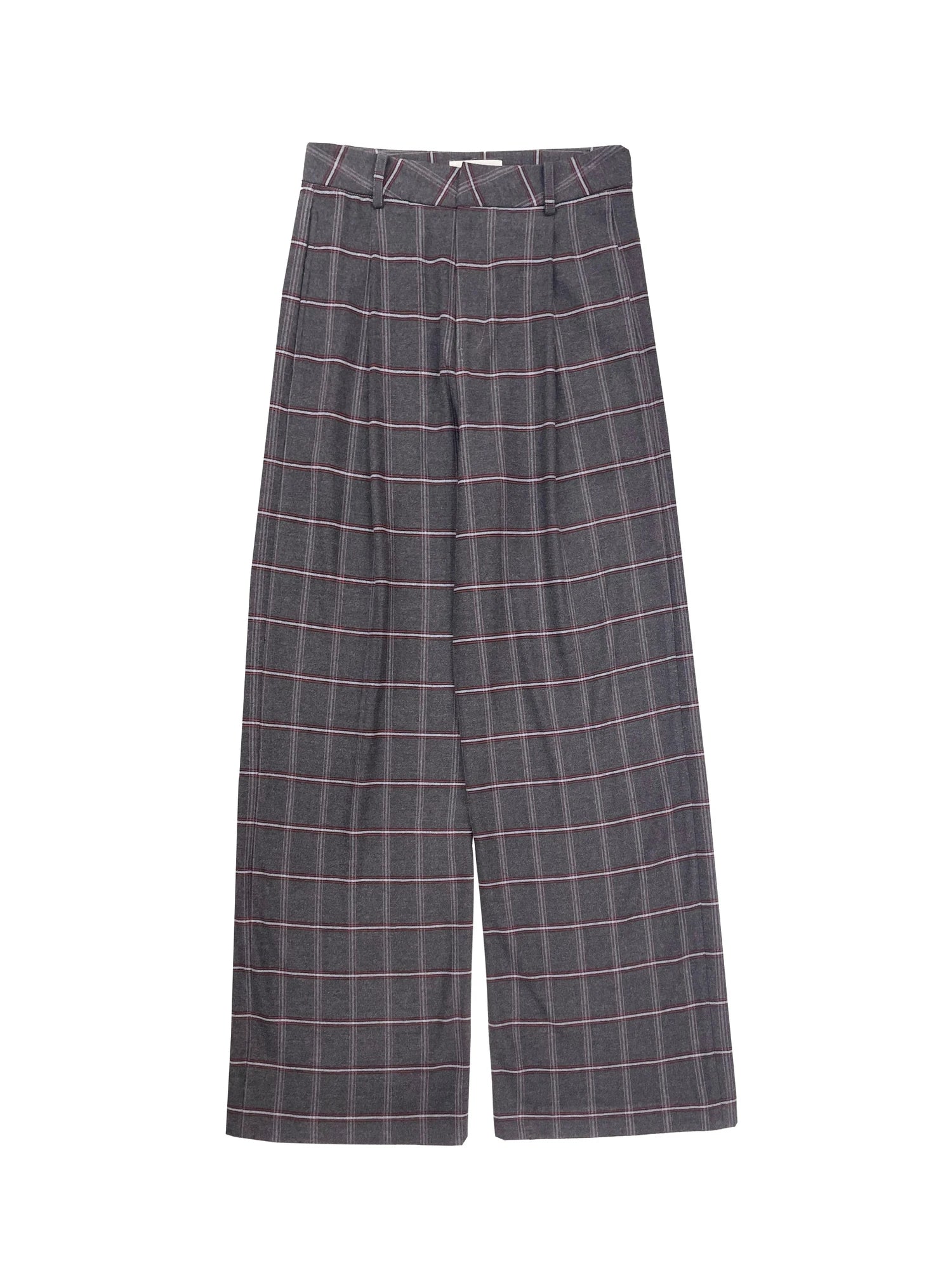 Vintage Checkered Trousers Low Waist Wide Leg Casual Pants