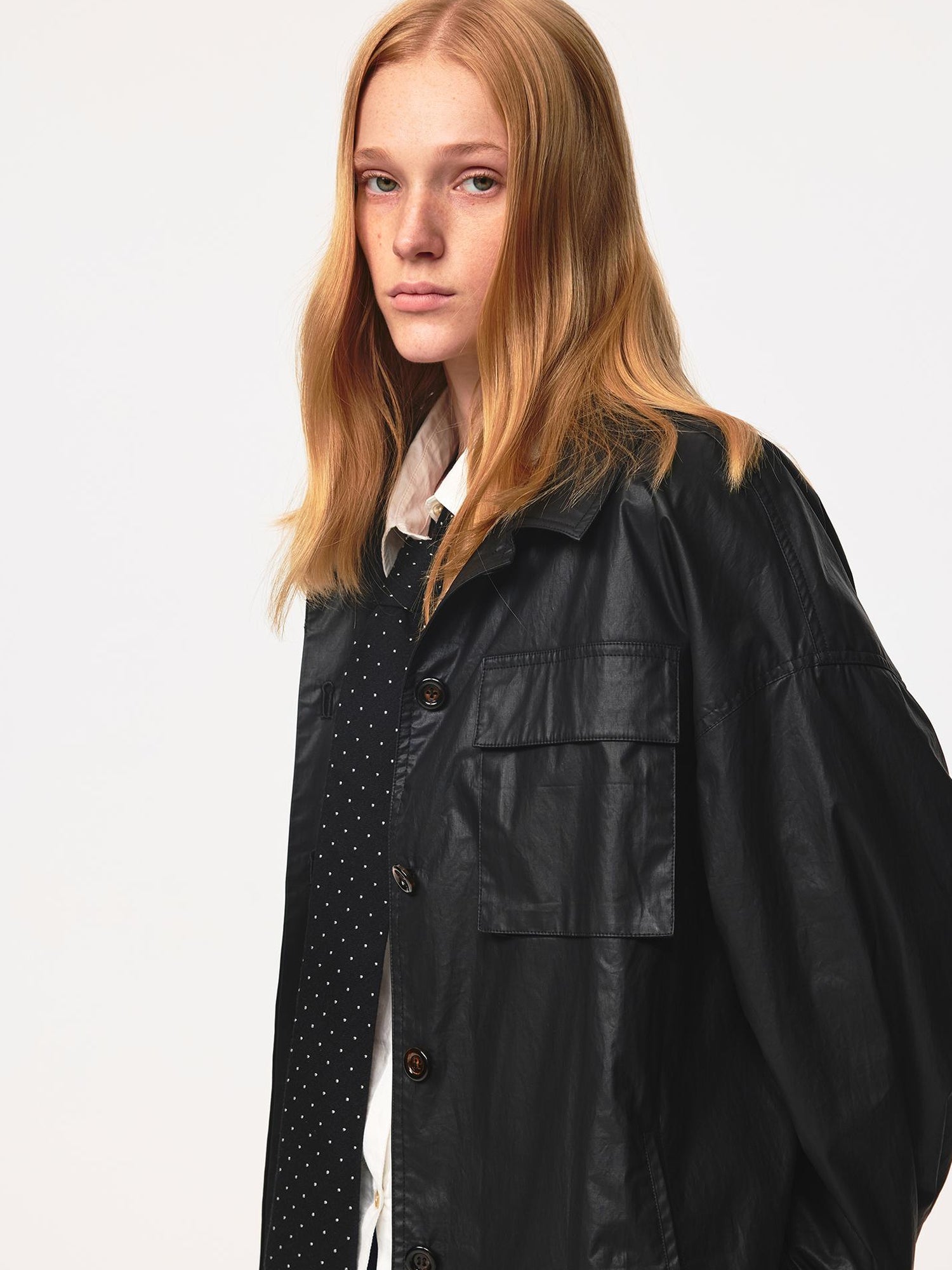 Northbutsouth Vintage Waxed Cotton Multi Pocket Stand Collar Trench Coat