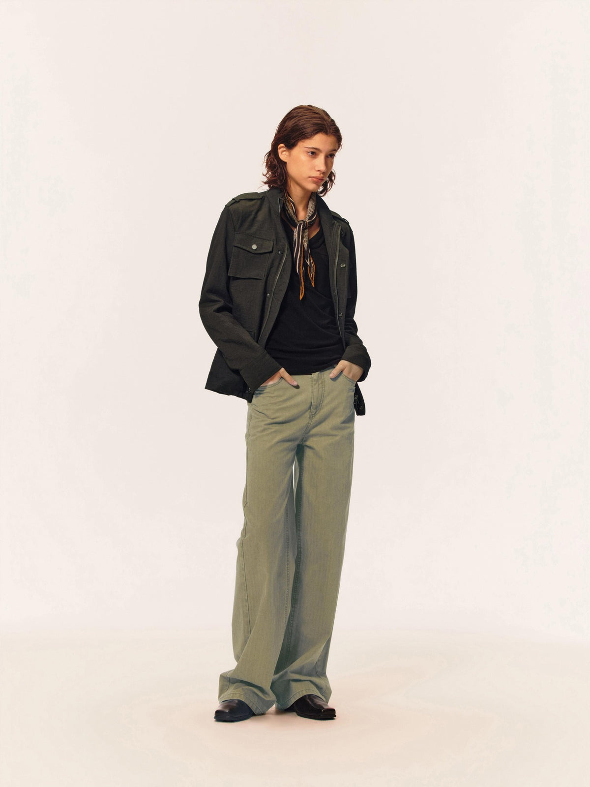 Northbutsouth Washed Faded Textured Mid Low Rise Cotton Women&