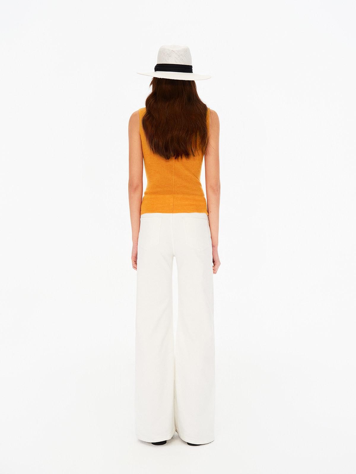 Northbutsouth White Mid High Waist Micro Flare Stretch Women&