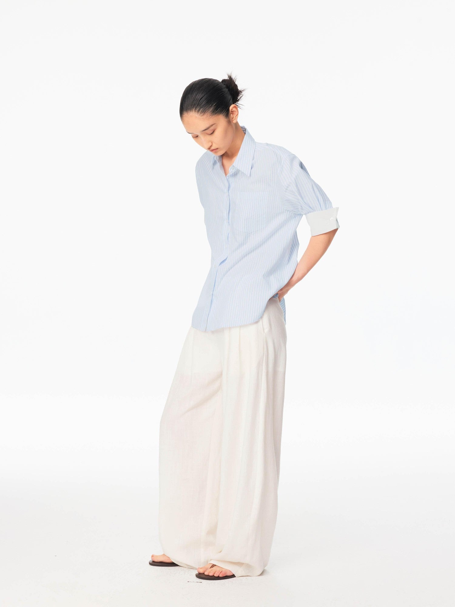 Northbutsouth White Textured Cocoon Mid Low Waist Women&