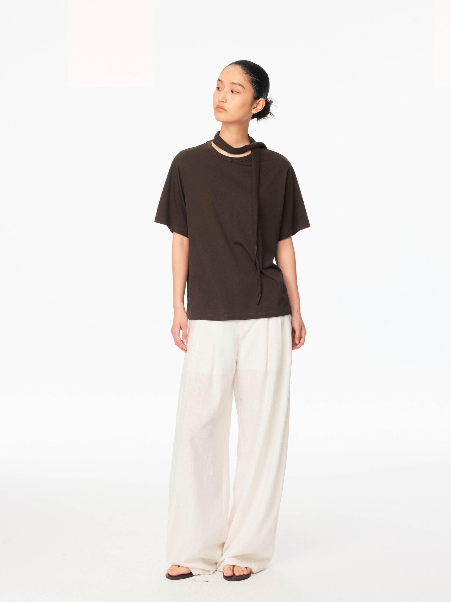 Northbutsouth White Textured Cocoon Mid Low Waist Women&