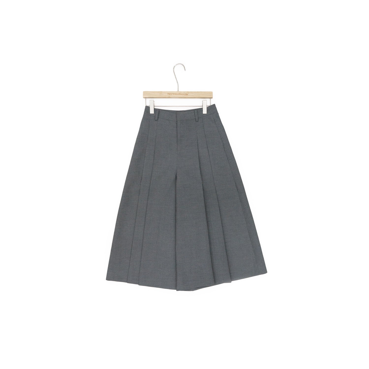 Northbutsouth Wool Blend Pleated Wide Leg Cropped Trouser Shorts MISSTT