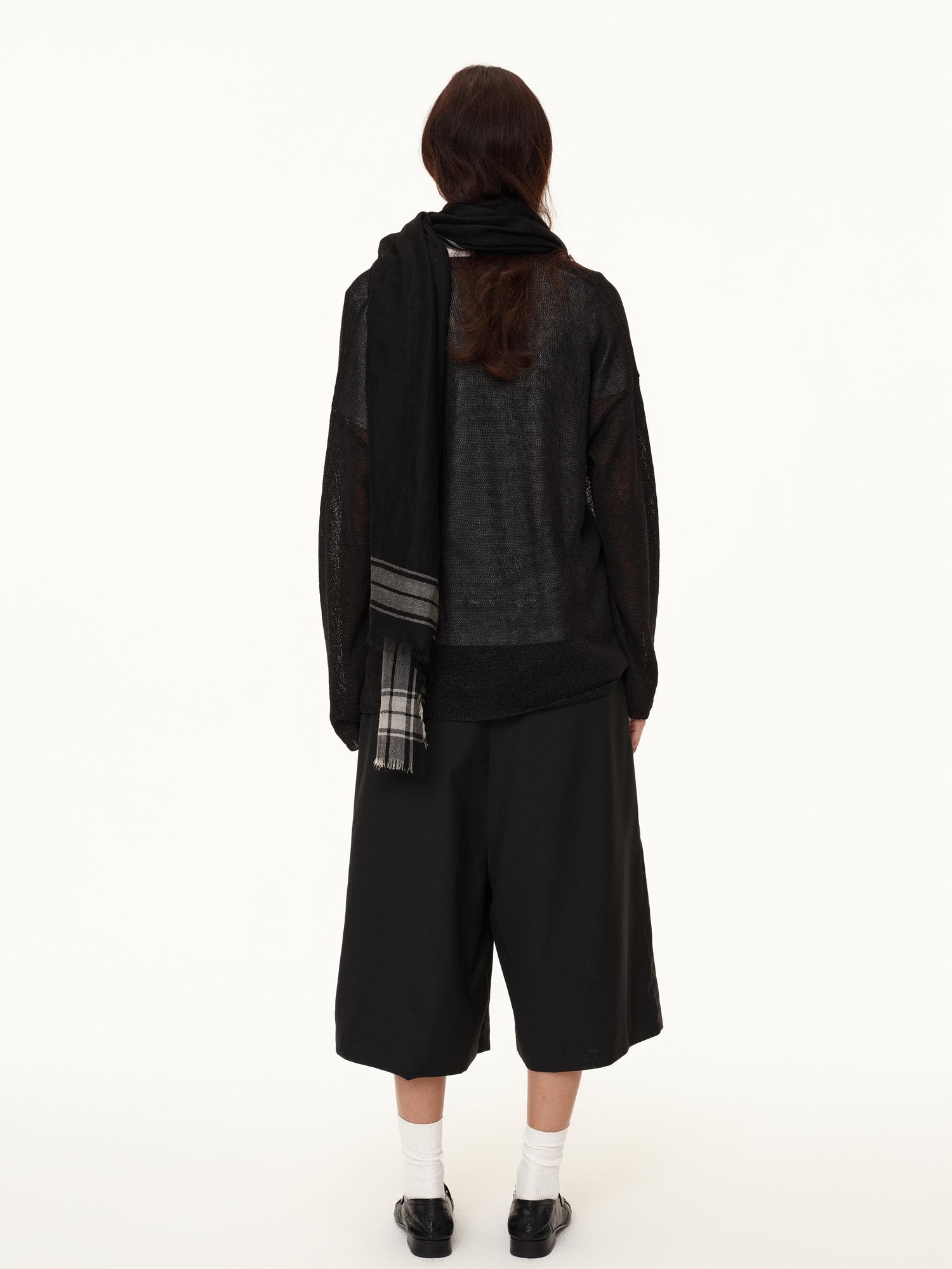 Northbutsouth Wool Blend Wide Leg Cropped Trousers