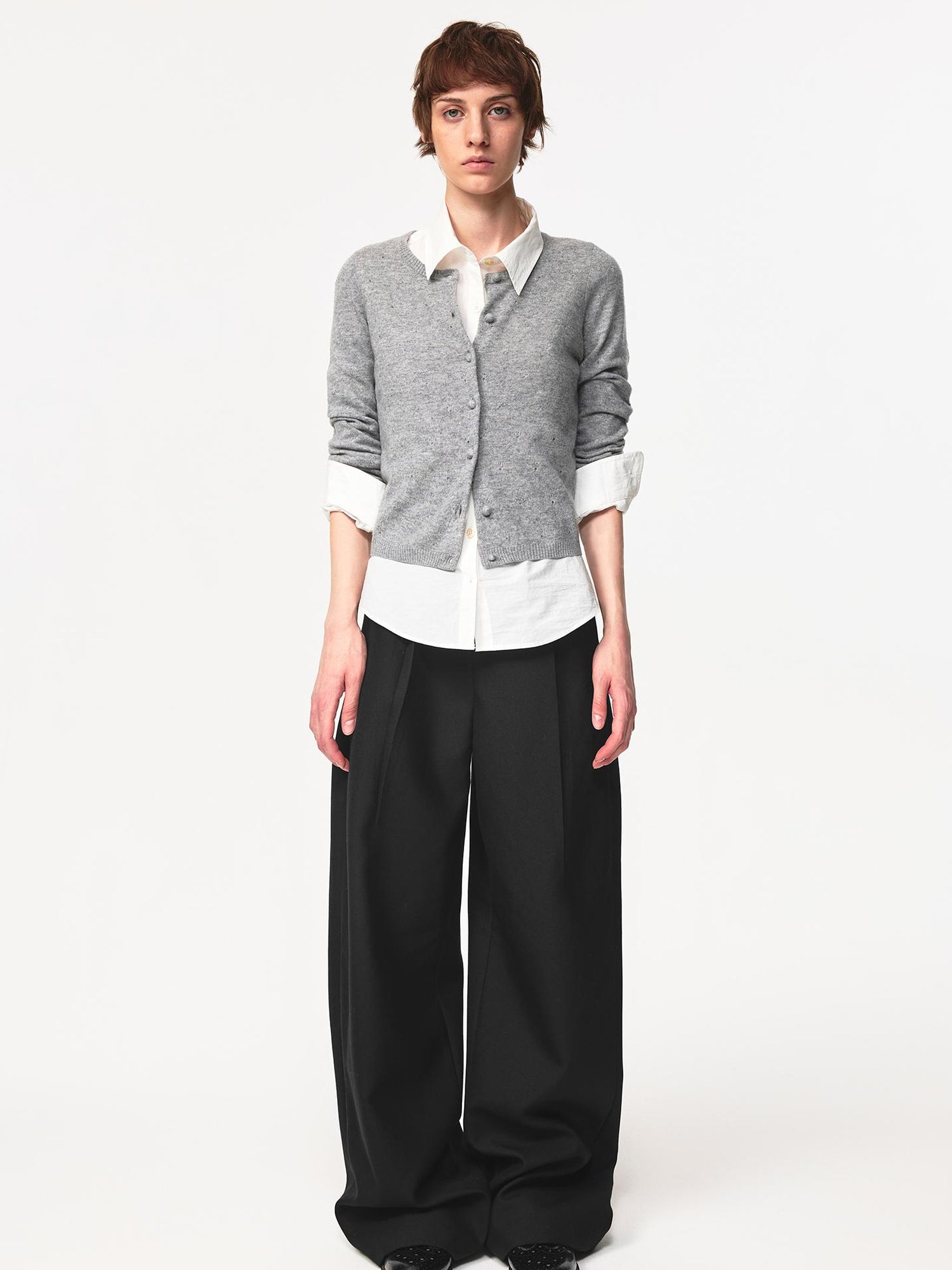 Northbutsouth Wool Dog Paw Lace Knit Cardigan