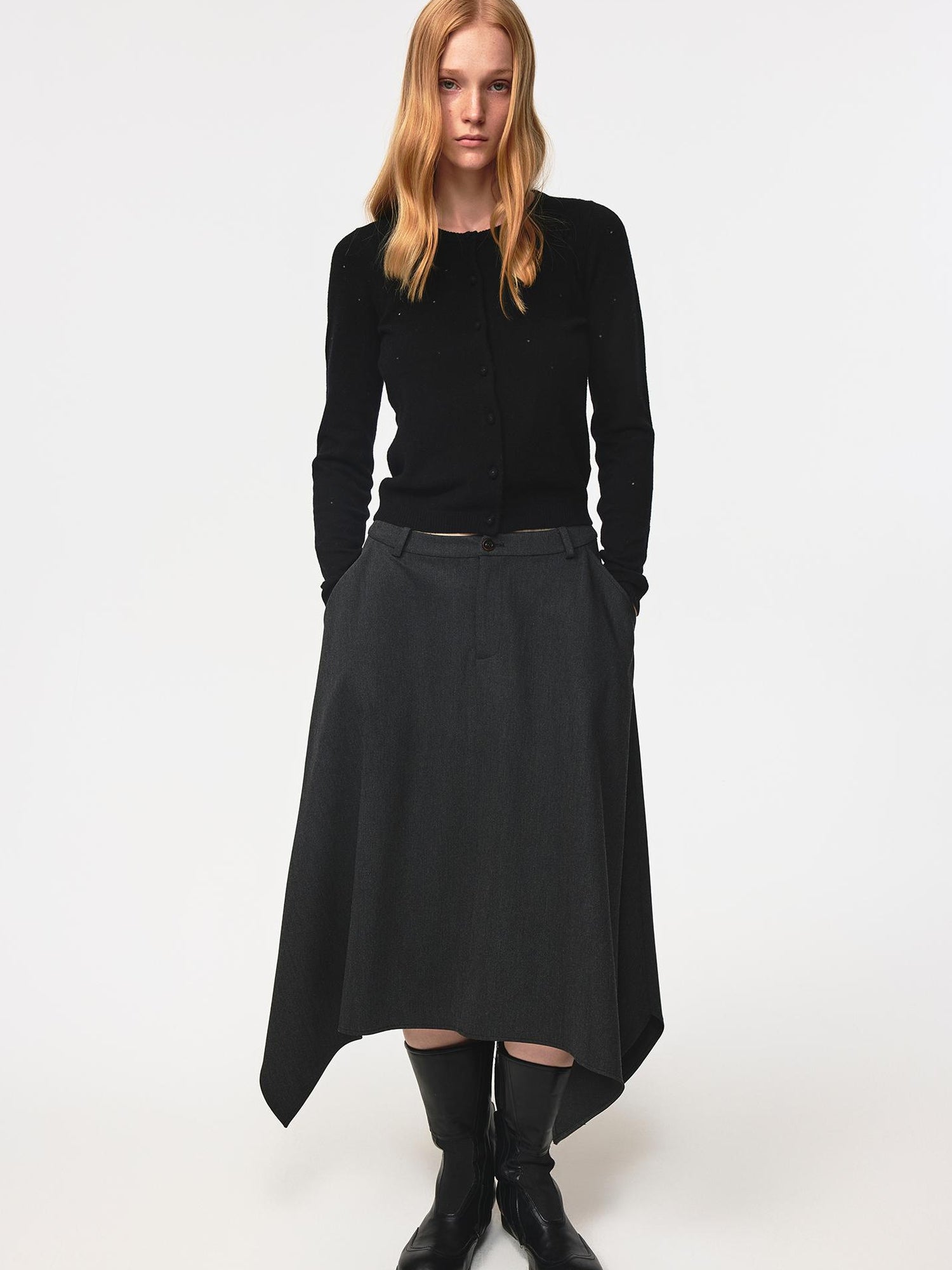 Northbutsouth Wool Dog Paw Lace Knit Cardigan