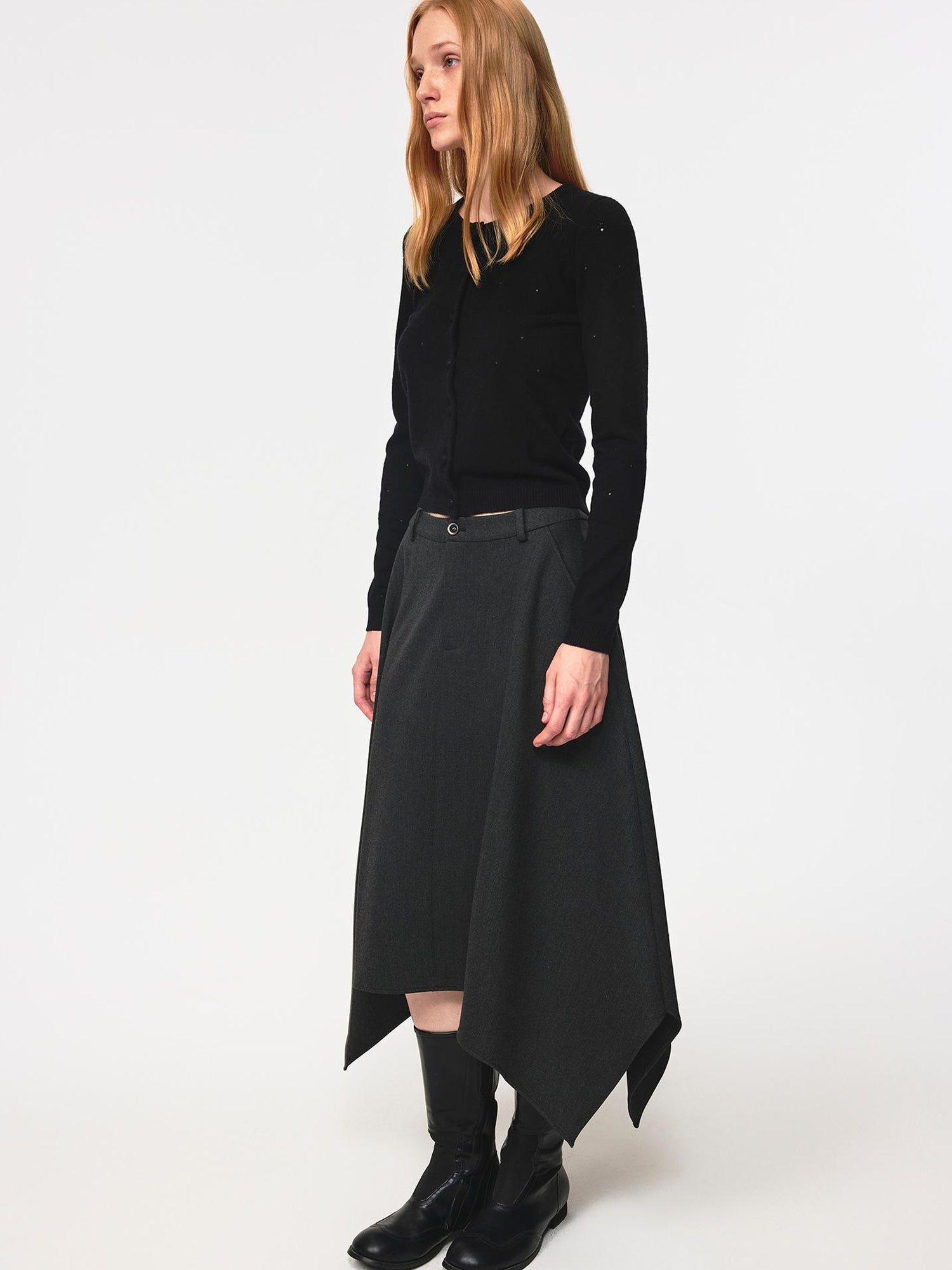 Northbutsouth Wool Dog Paw Lace Knit Cardigan