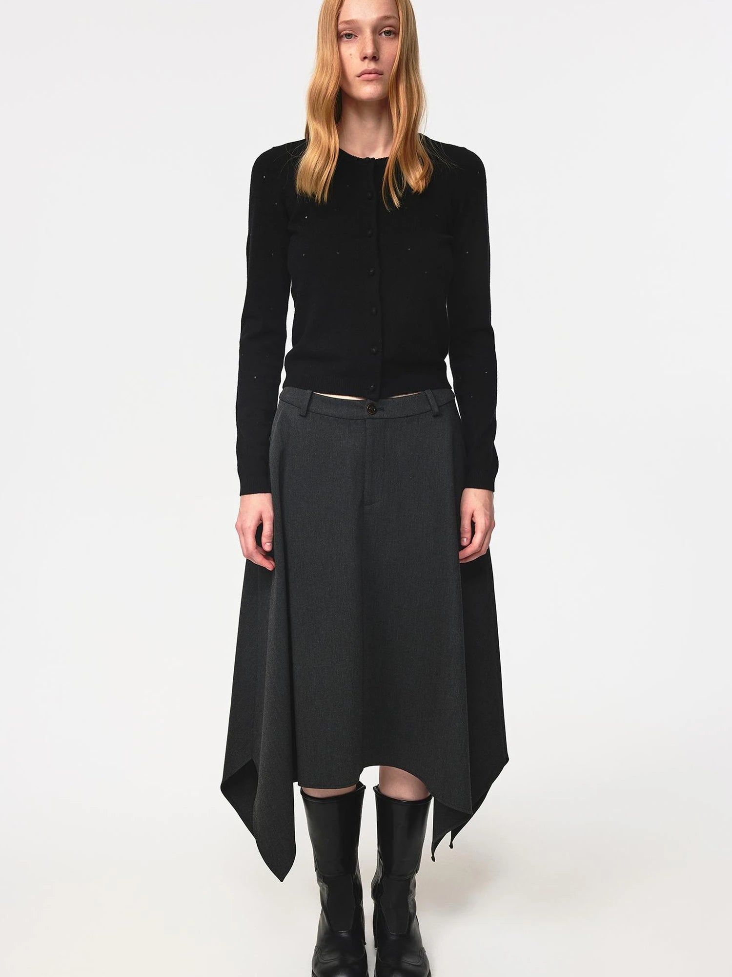 Wool Dog Paw Lace Knit Cardigan