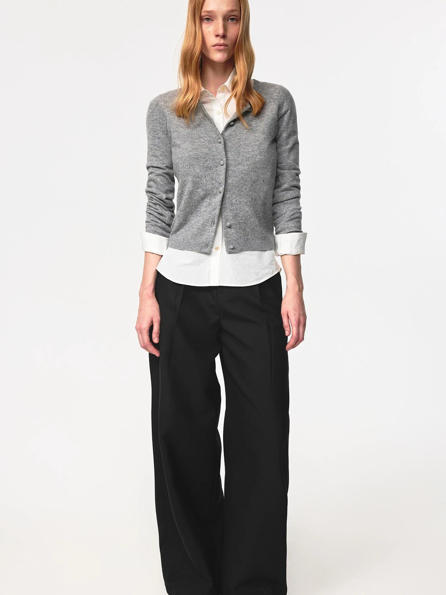 Wool Dog Paw Lace Knit Cardigan