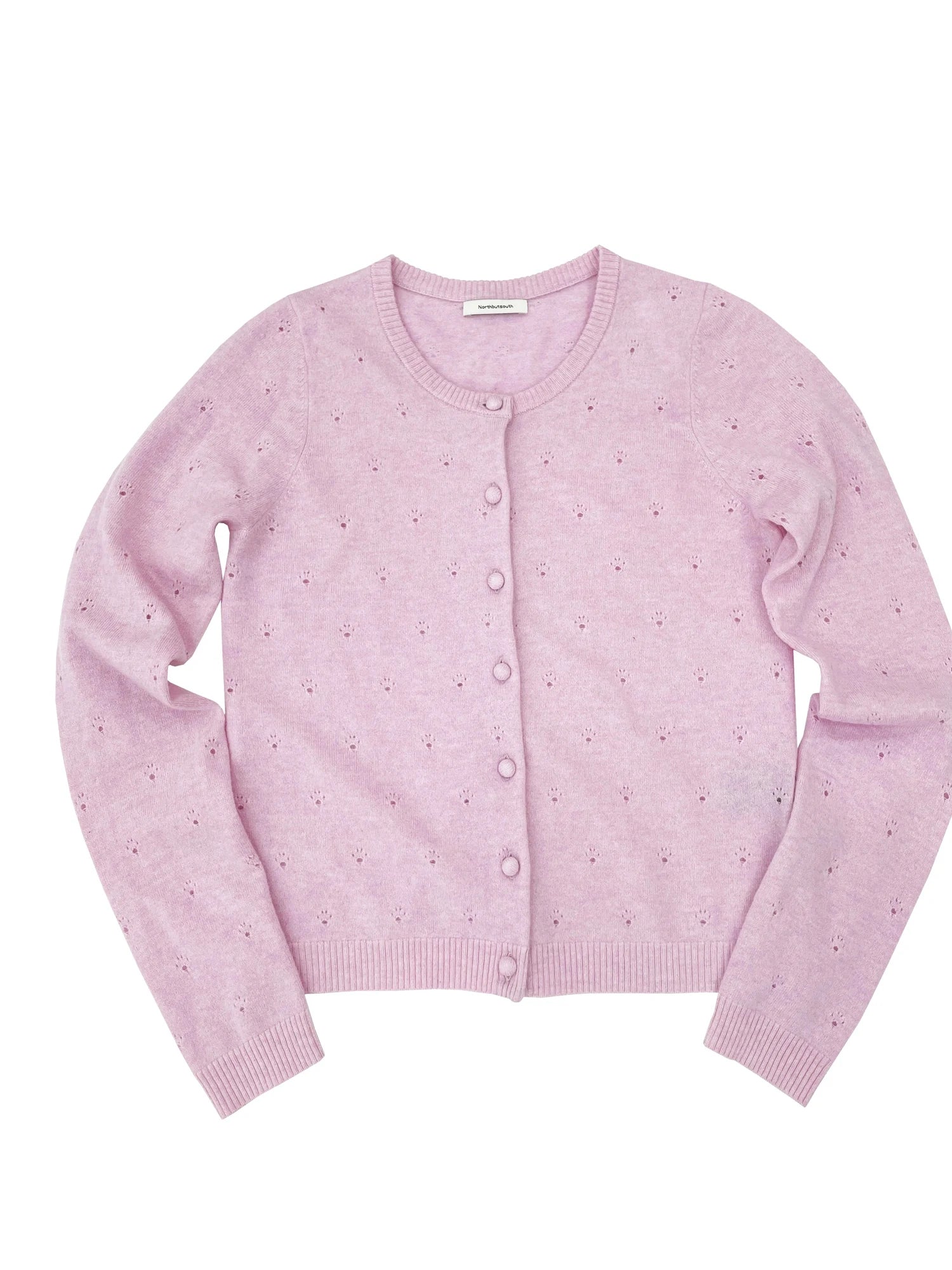 Wool Dog Paw Lace Knit Cardigan