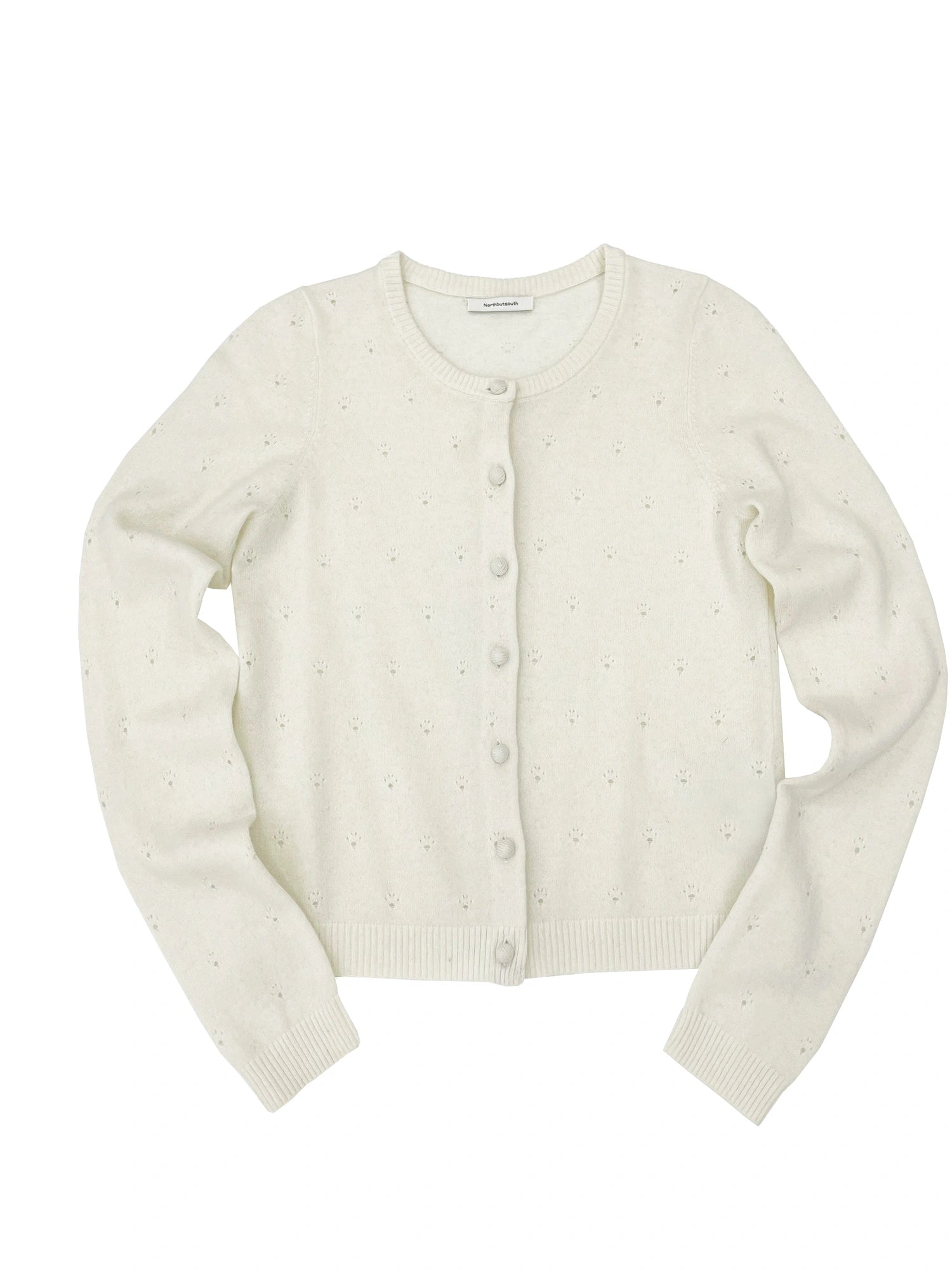 Wool Dog Paw Lace Knit Cardigan