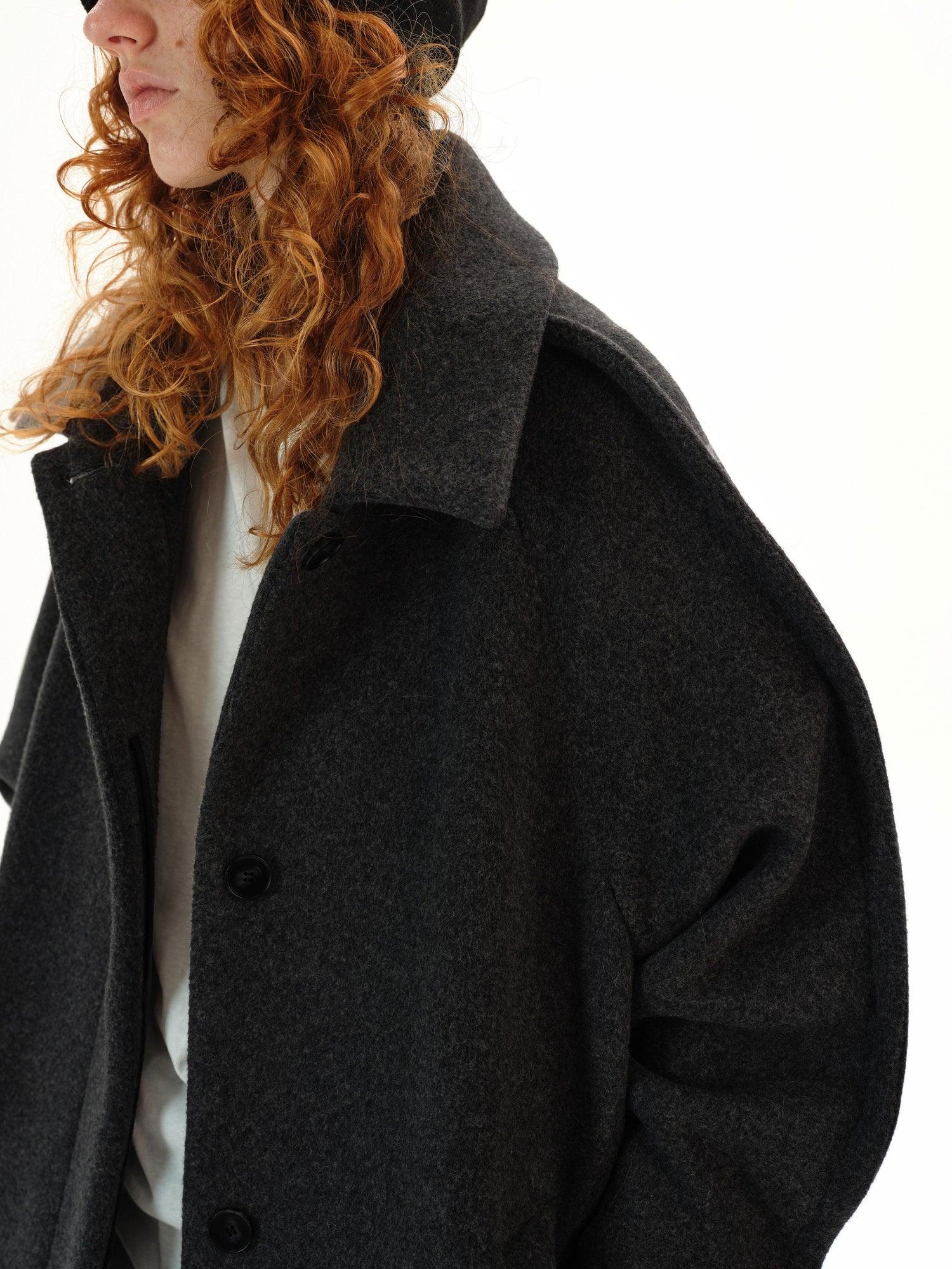 Northbutsouth Wool Shoulder Line Design Coat