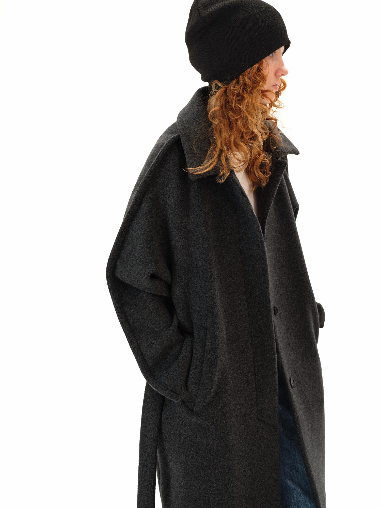 Northbutsouth Wool Shoulder Line Design Coat