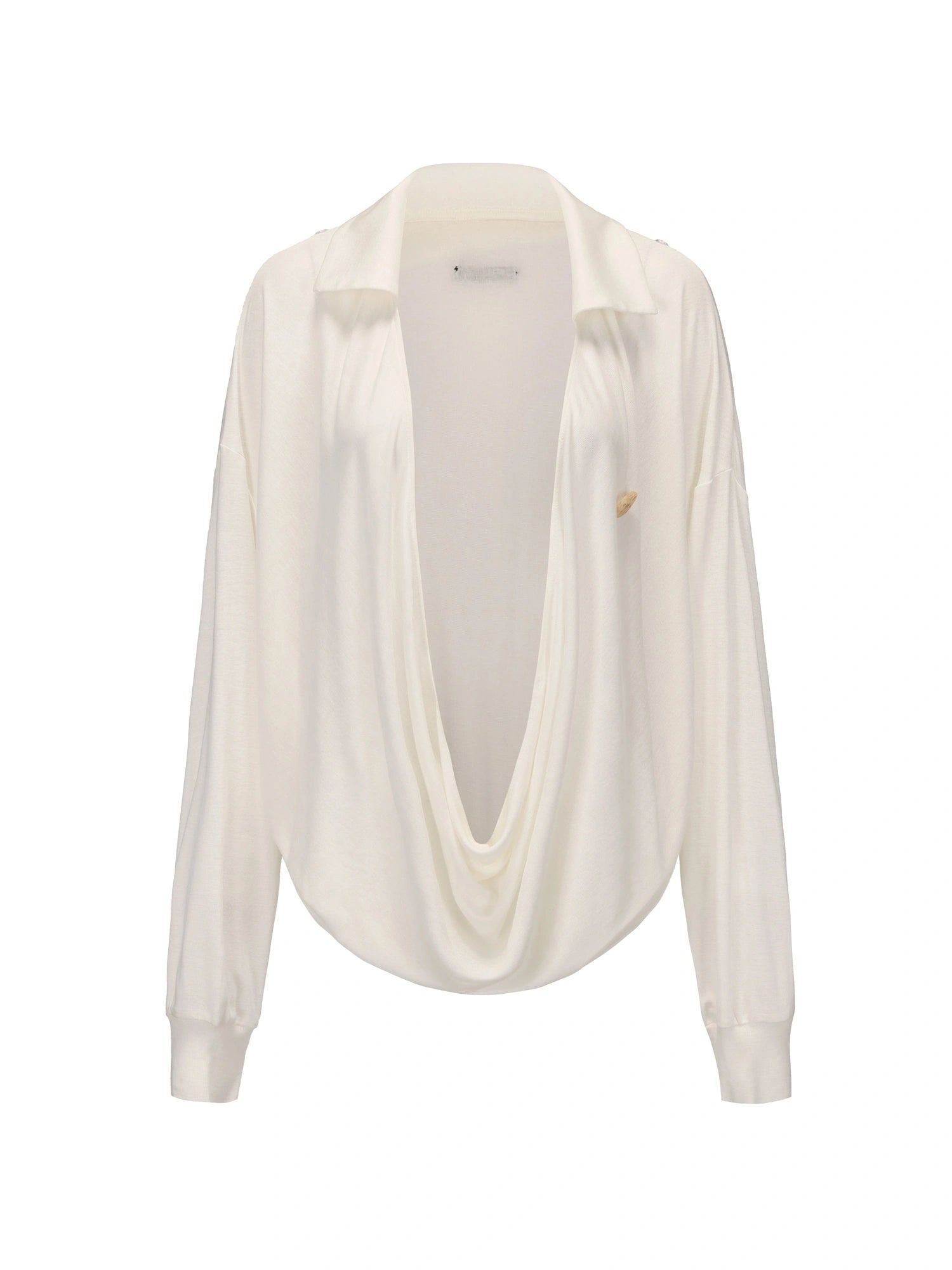 Arc Drape Neck Knit Top Two Ways
