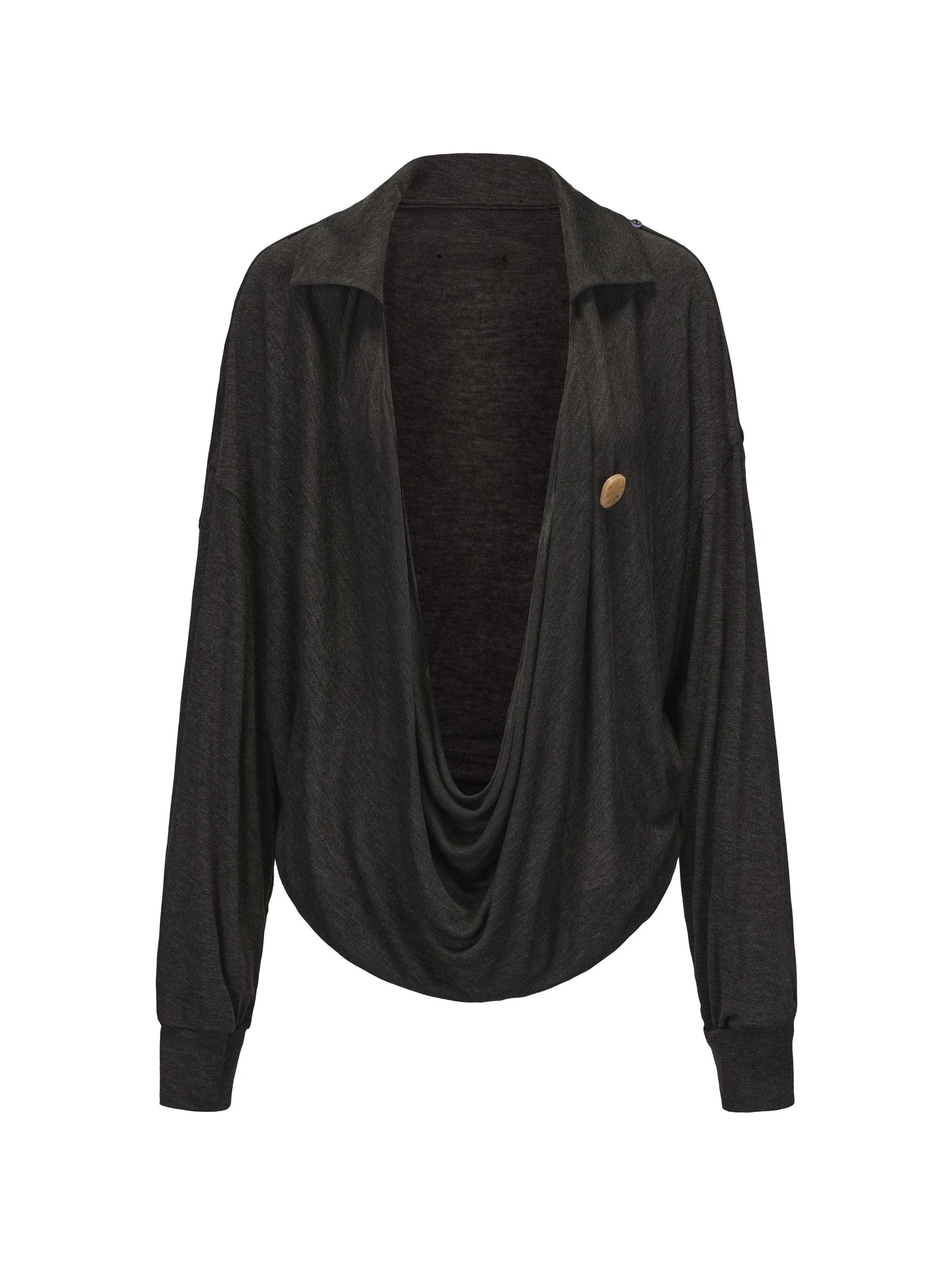 Arc Drape Neck Knit Top Two Ways