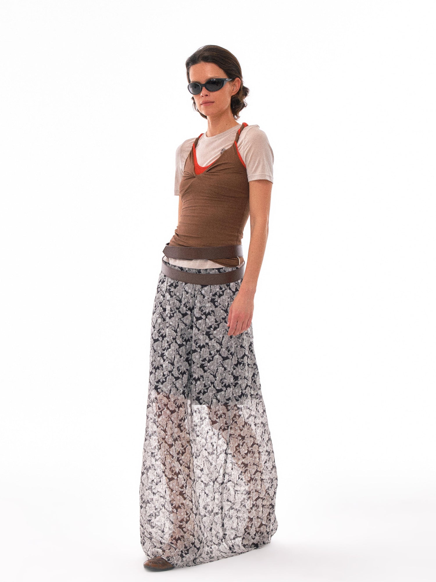 NyDkyel Contrast Strap Knotted Layered Vest Top