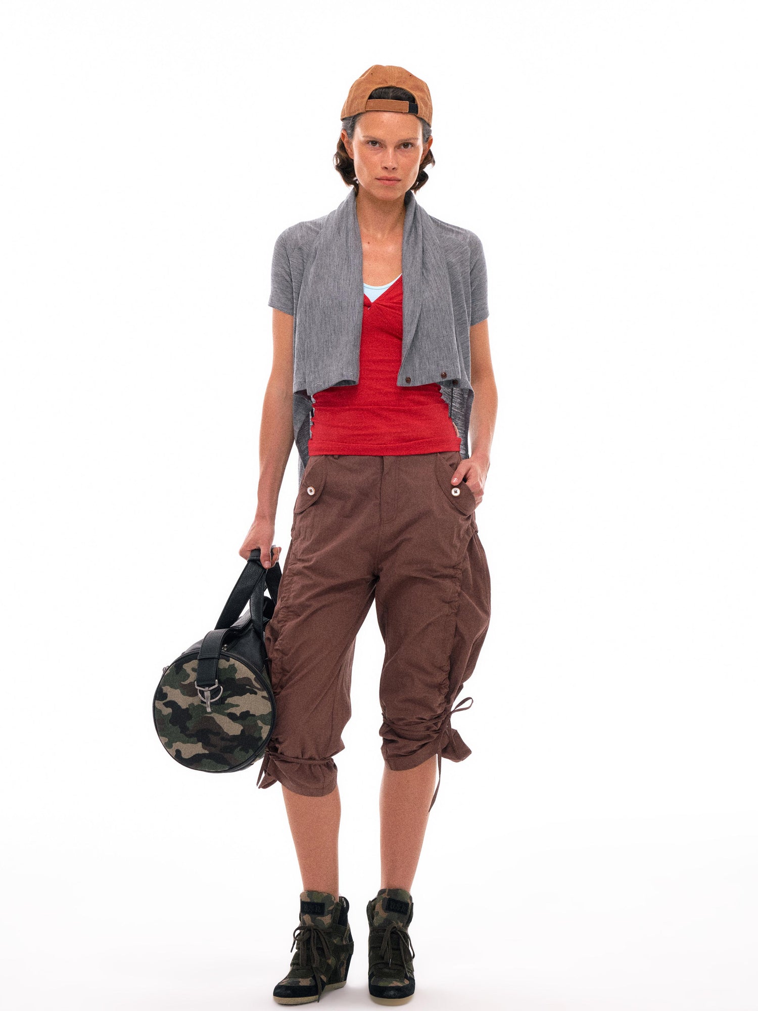 NyDkyel Contrast Strap Knotted Layered Vest Top