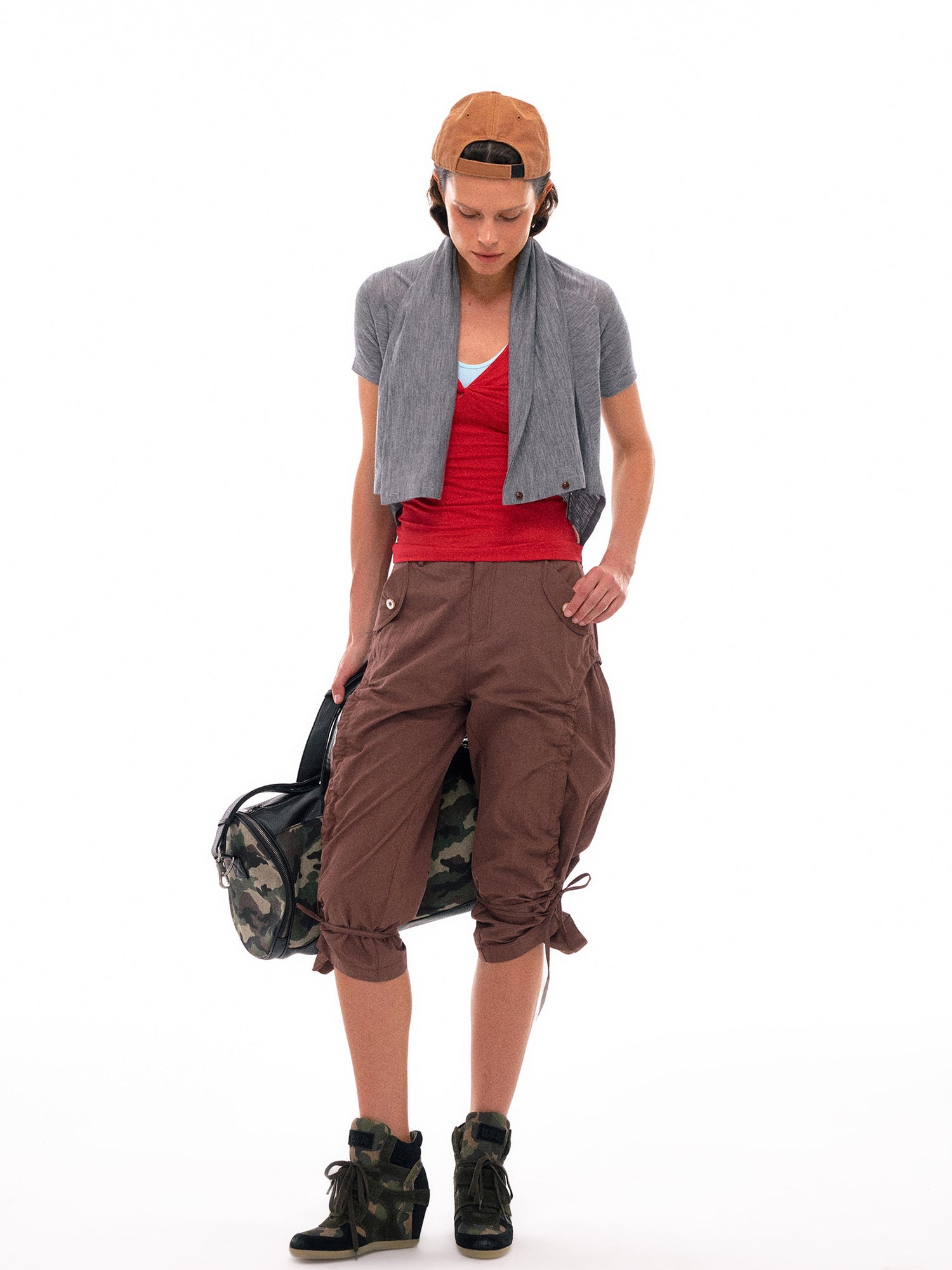 NyDkyel Contrast Strap Knotted Layered Vest Top