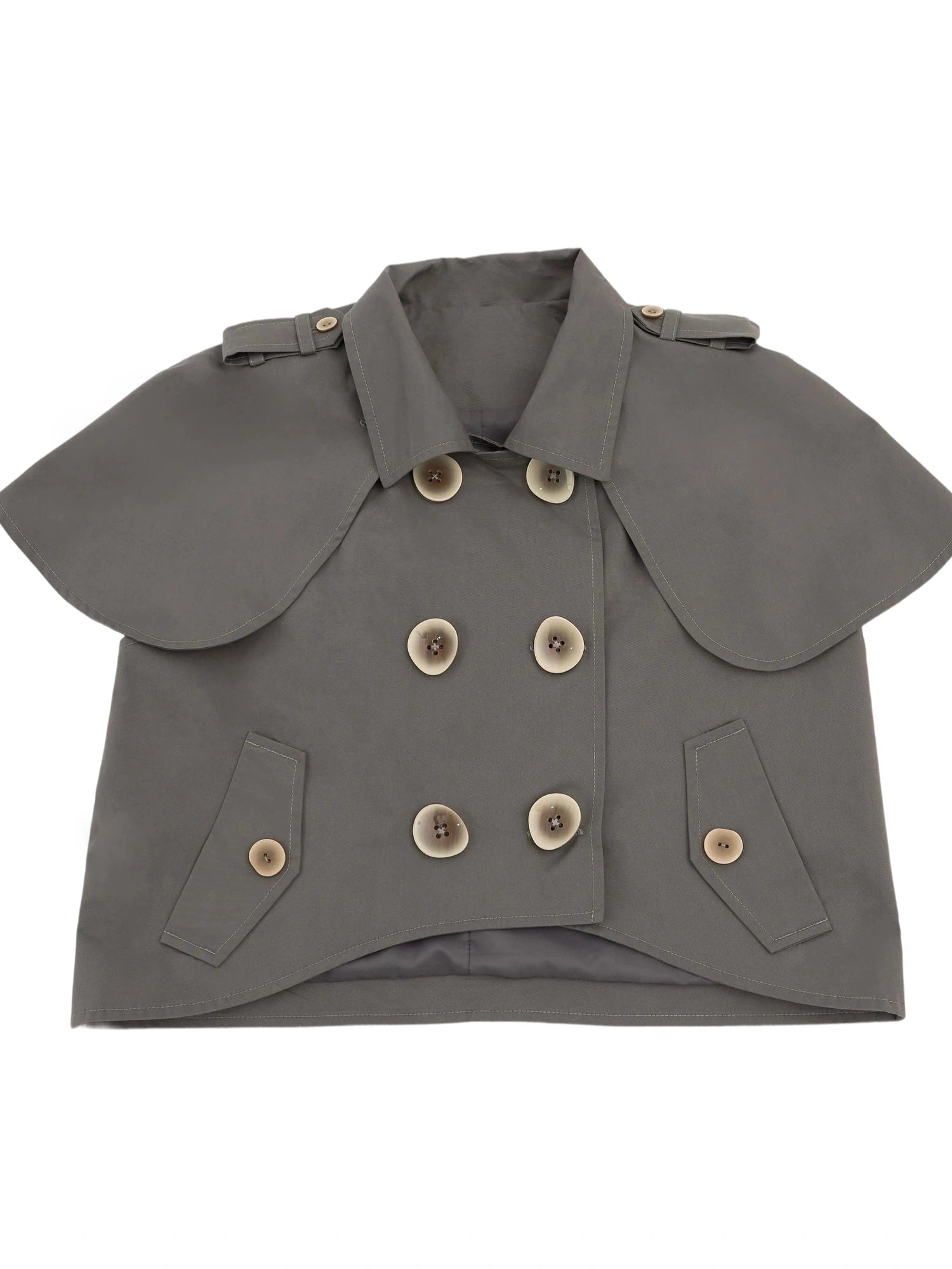 Detachable Cape Waistcoat Tencel Sleeveless Vest