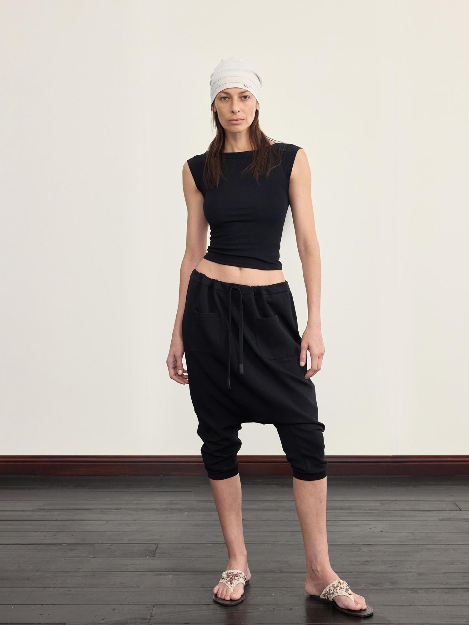 NyDkyel Drop Crotch Folded Yoga Pants In Nepali Style