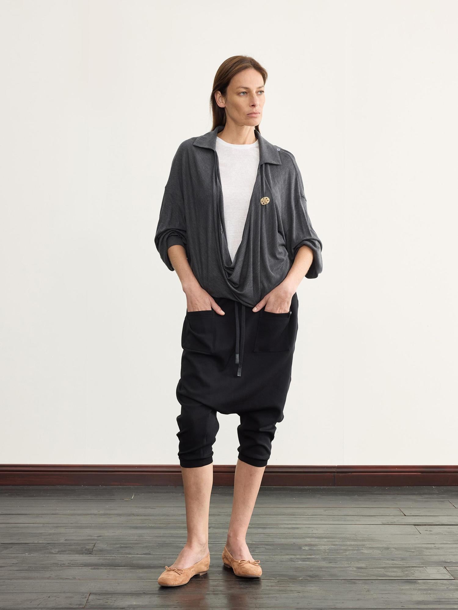 NyDkyel Drop Crotch Folded Yoga Pants In Nepali Style