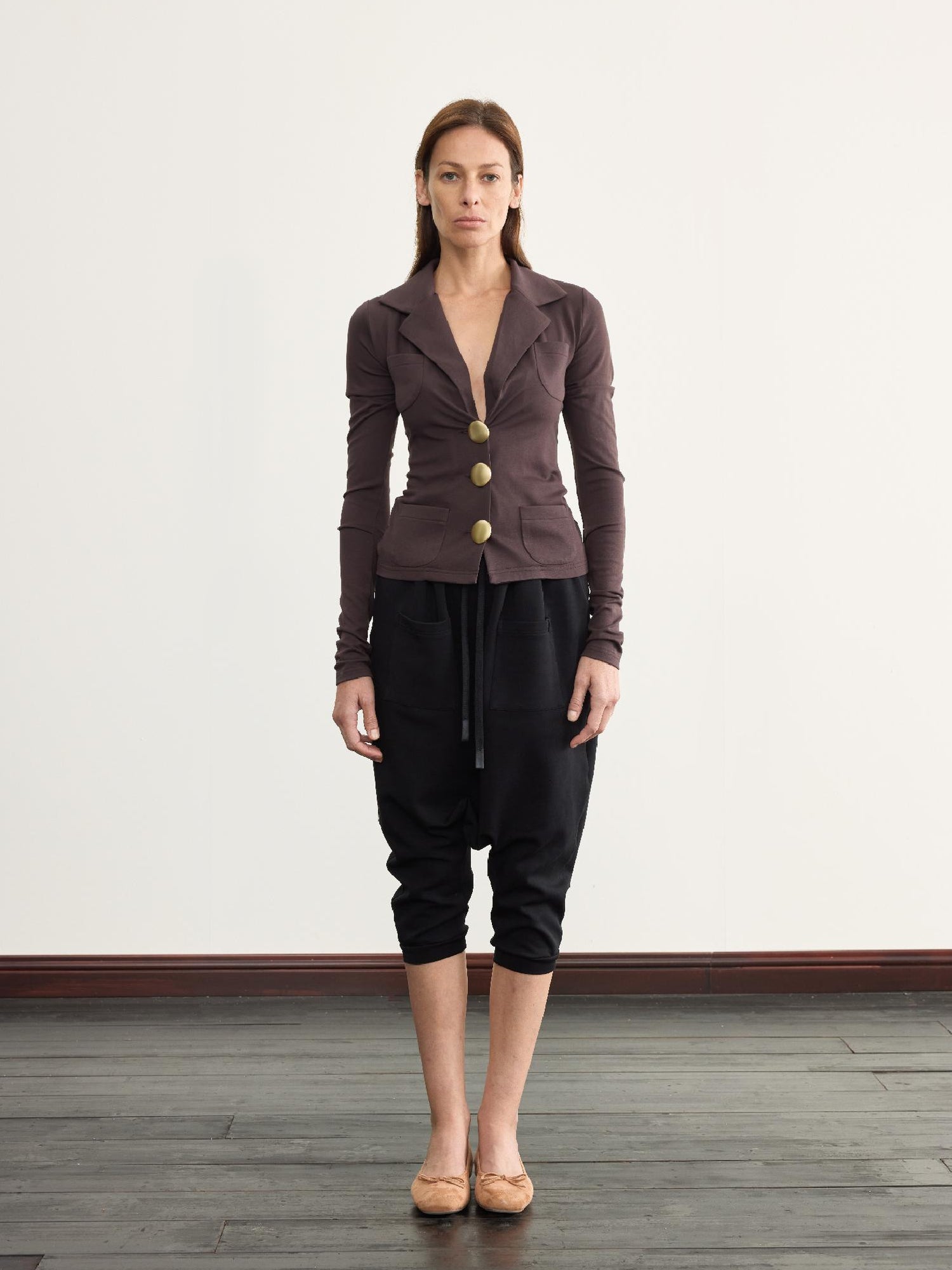 NyDkyel Drop Crotch Folded Yoga Pants In Nepali Style