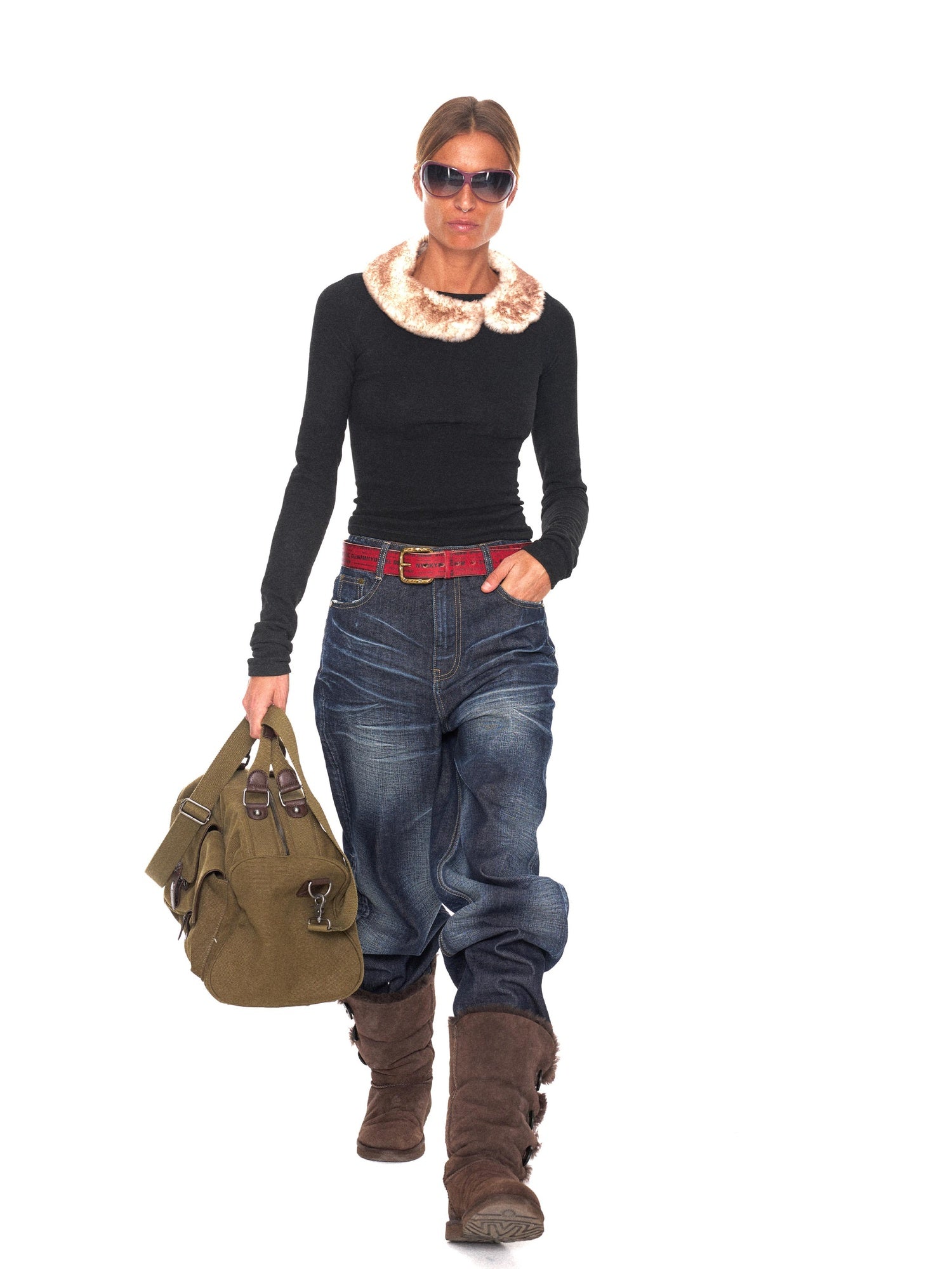 NyDkyel Durable Canvas Boxy Crossbody Detachable Strap Unisex Vintage Green Zipper Bag