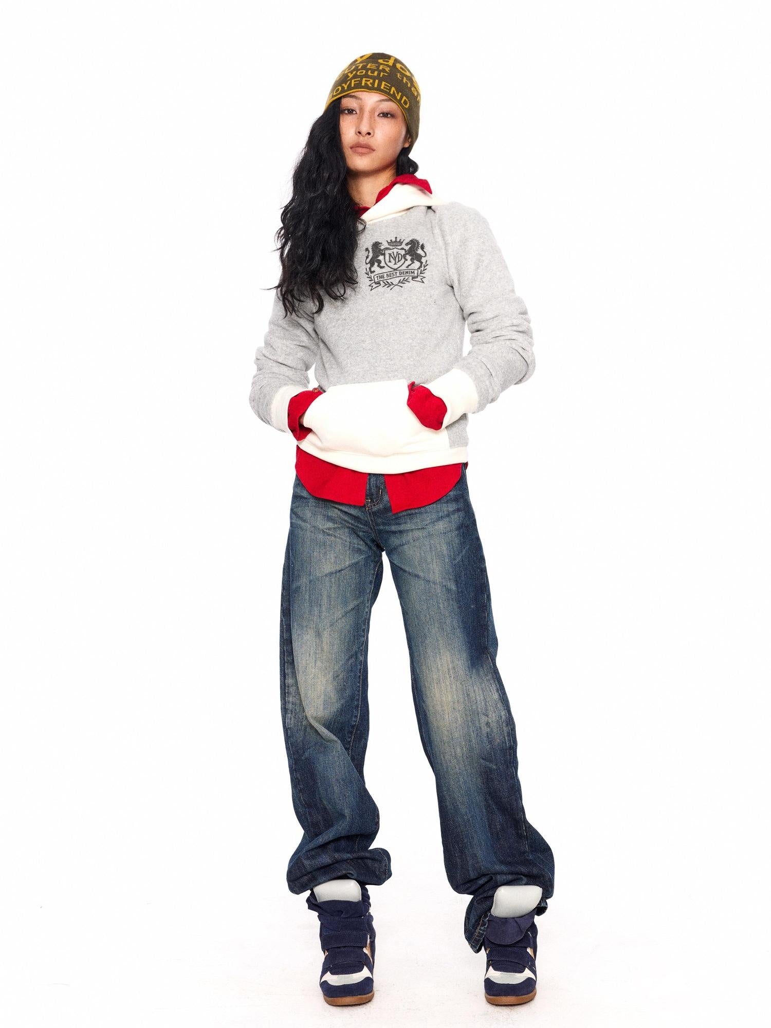 NyDkyel Fleece Lined Digital Print Slim Fit Kangaroo Pocket Unisex Cotton Hoodies